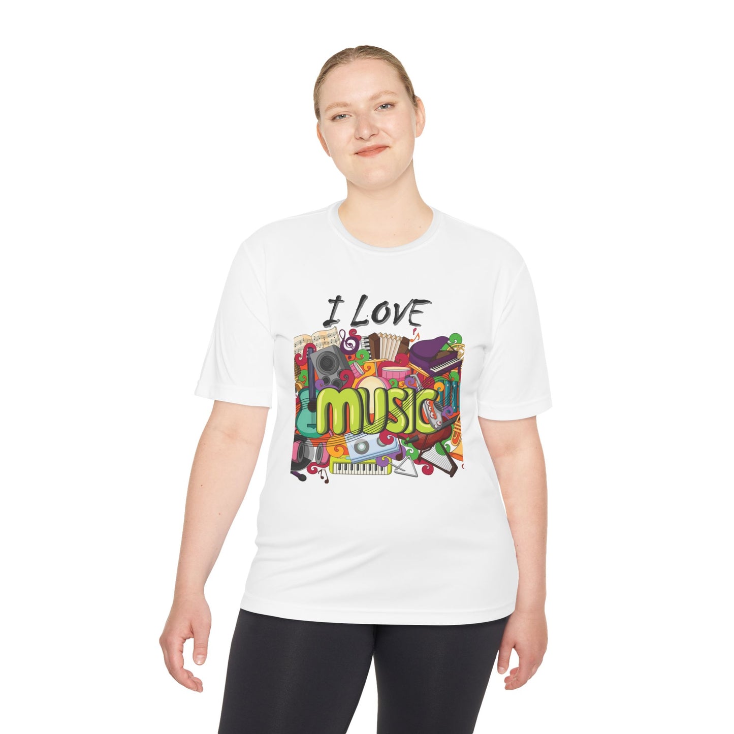 I Love Music- Unisex Moisture Wicking Tee