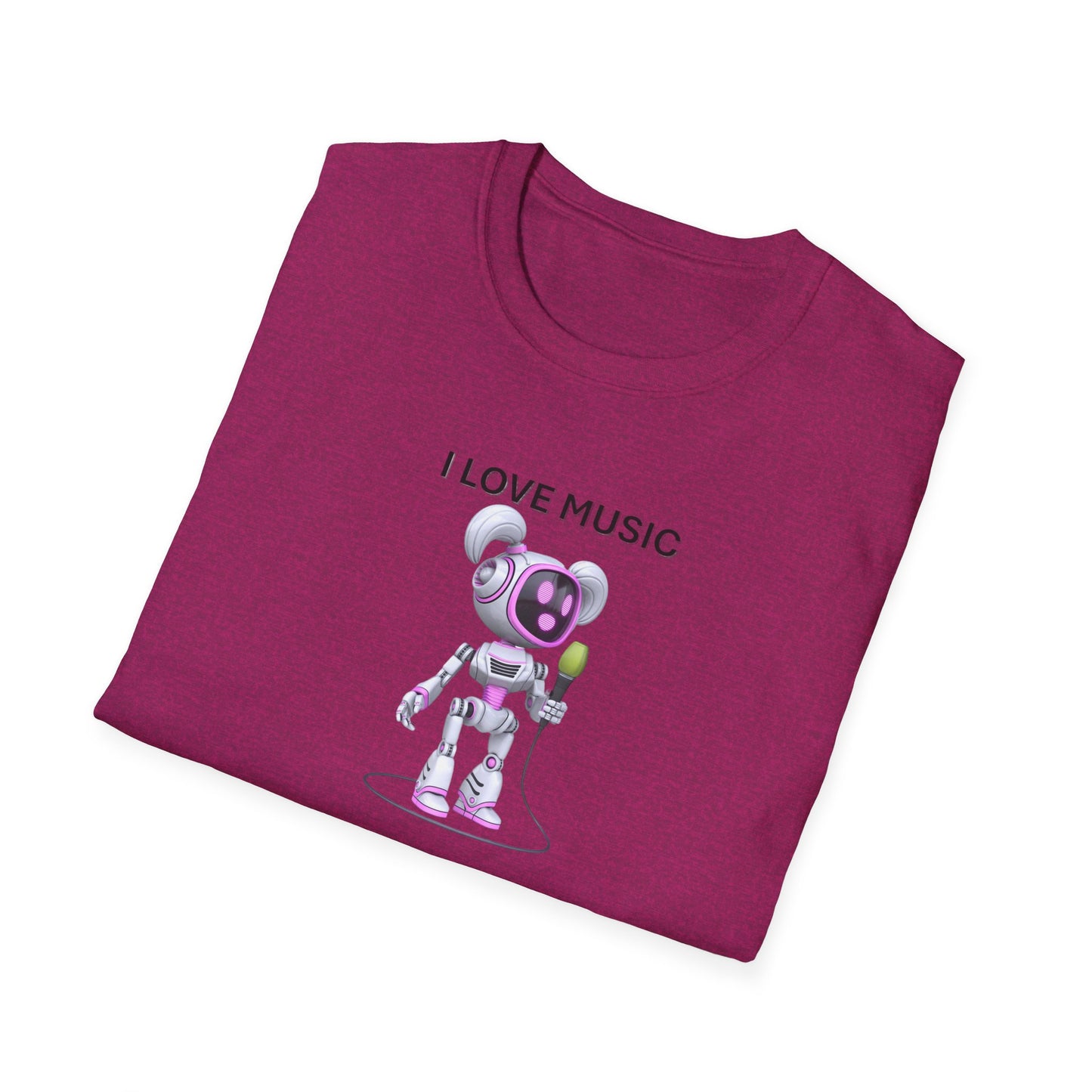 I Love Music Robot Woman - Unisex Soft style T-Shirt