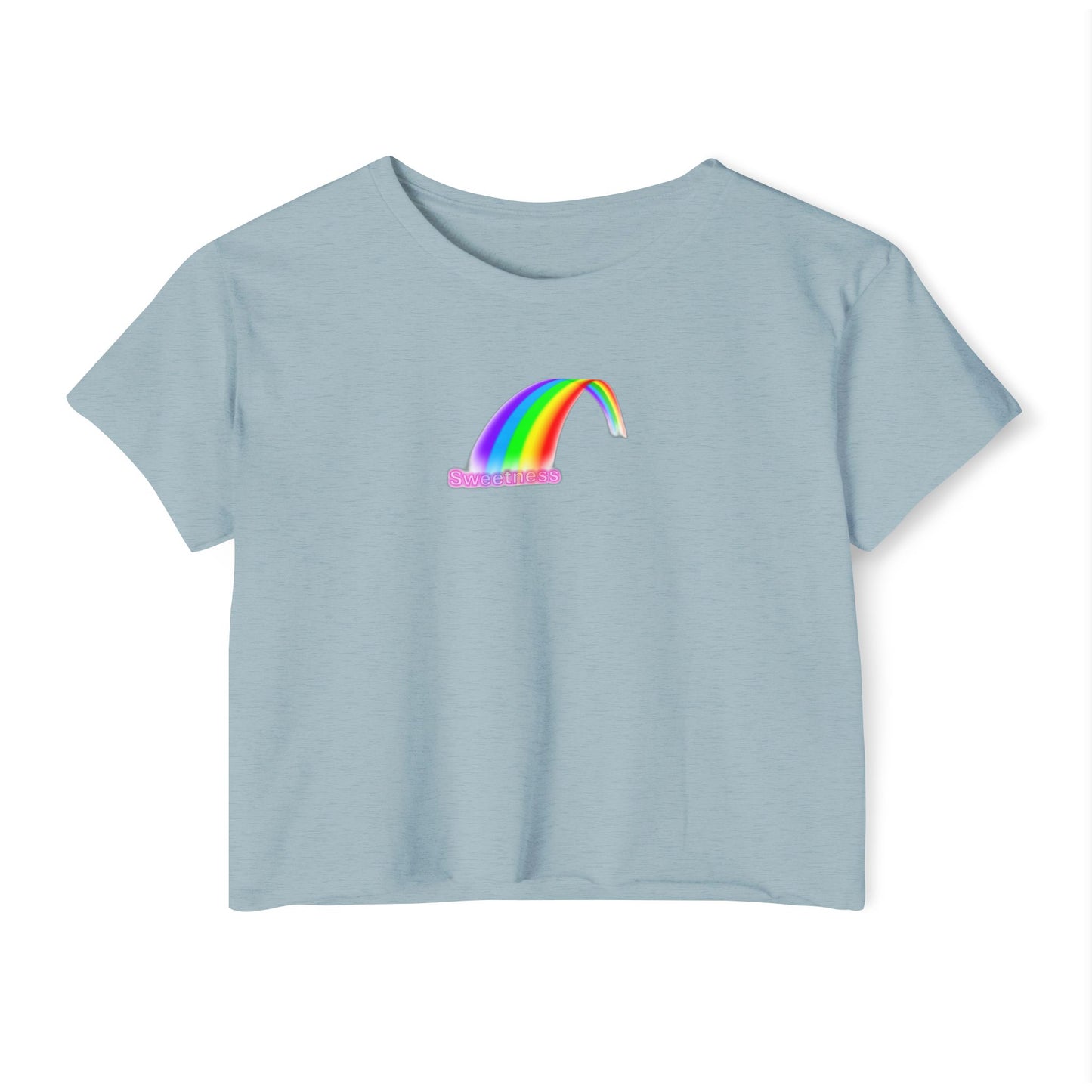 Vibrant Rainbow Women's Festival Crop Top, LGBTQ Pride Shirt, Summer Concert Tee, Boho Chic Clothing, Cute Graphic Top