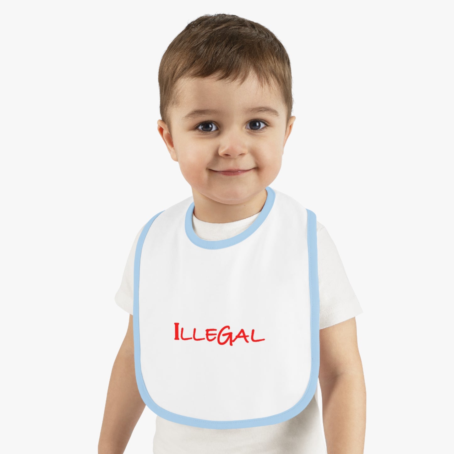 Illegal Baby Bib, Funny Infant Drool Cover, Comical Toddler Mealtime Smock, Humorous Newborn Feeding Accessory, Cute Baby Shower Gift,