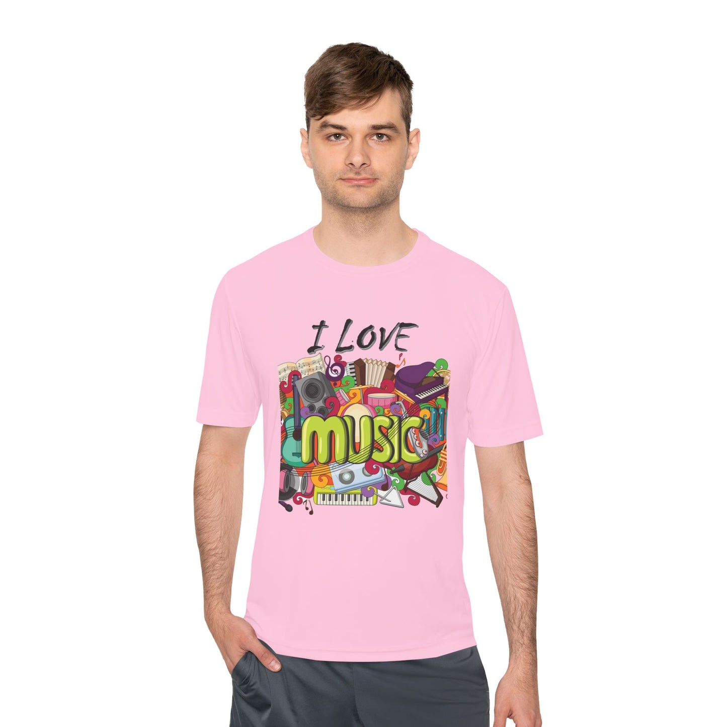 I Love Music- Unisex Moisture Wicking Tee