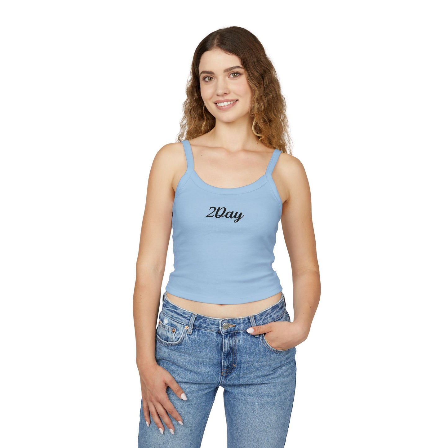 2Day Black Ink - Chic Women's Spaghetti Strap Tank Top, Everyday Style, Comfortable Layering for Summer, Perfect Gift