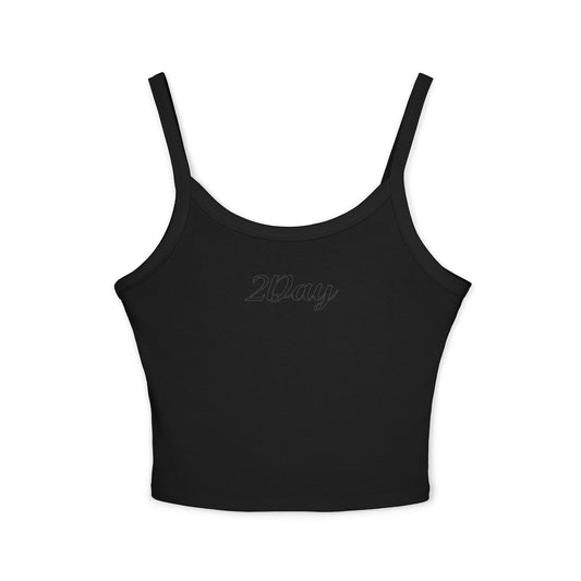 2Day Black Ink - Chic Women's Spaghetti Strap Tank Top, Everyday Style, Comfortable Layering for Summer, Perfect Gift