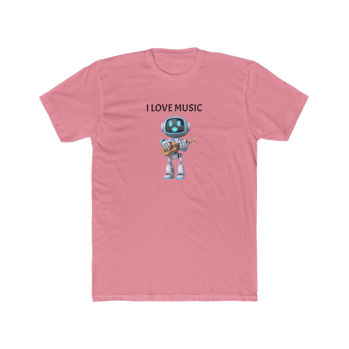 I Love Music Robot Man - Unisex Cotton Crew Tee