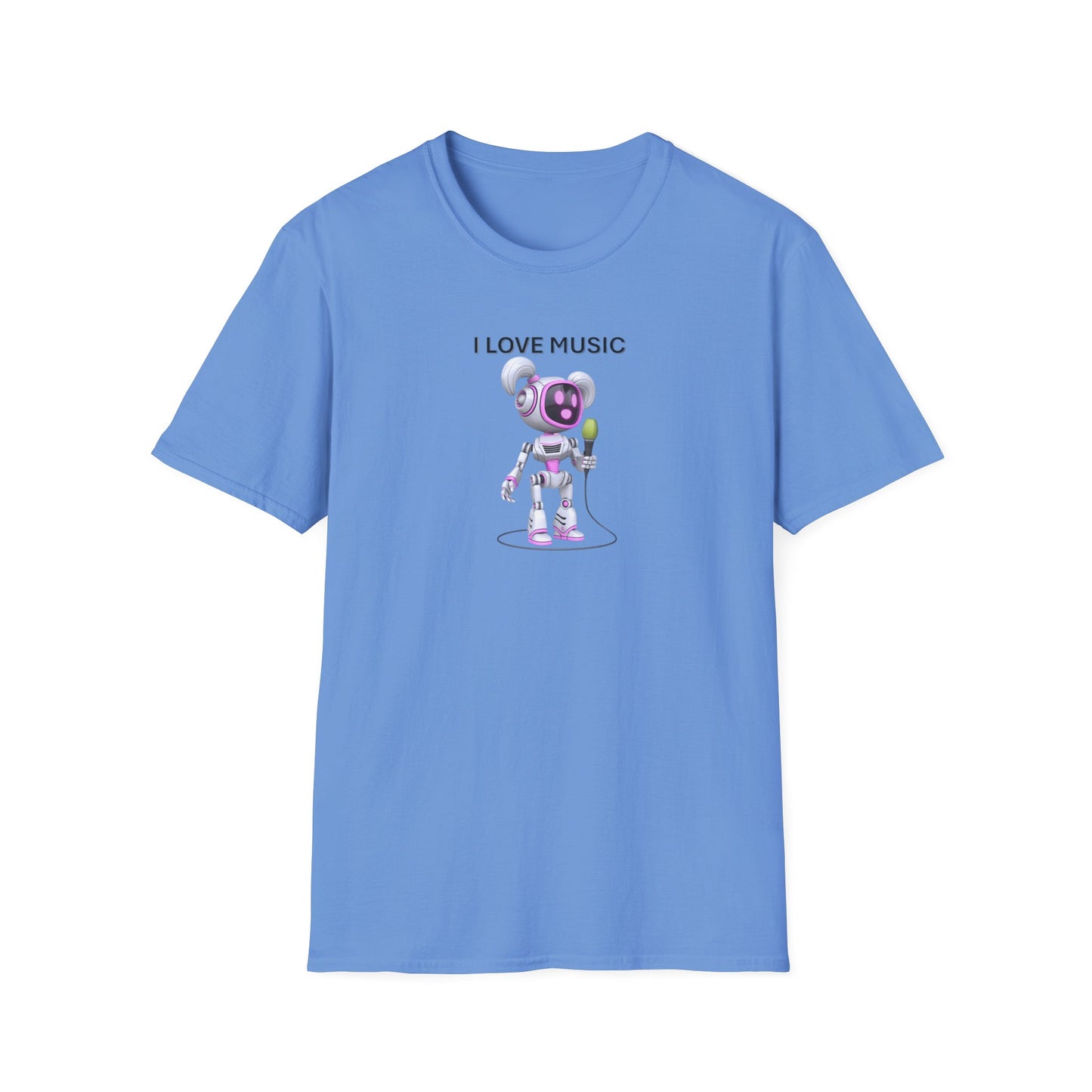 I Love Music Robot Woman - Unisex Soft style T-Shirt
