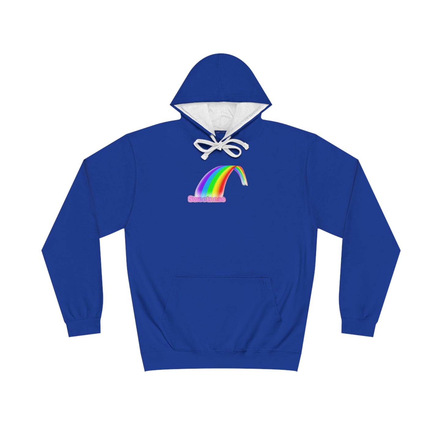 Rainbow Unisex Varsity Hoodie, Cozy Sweatshirt, Casual Wear, Unique Gift, Pride Apparel, Comfortable Layering