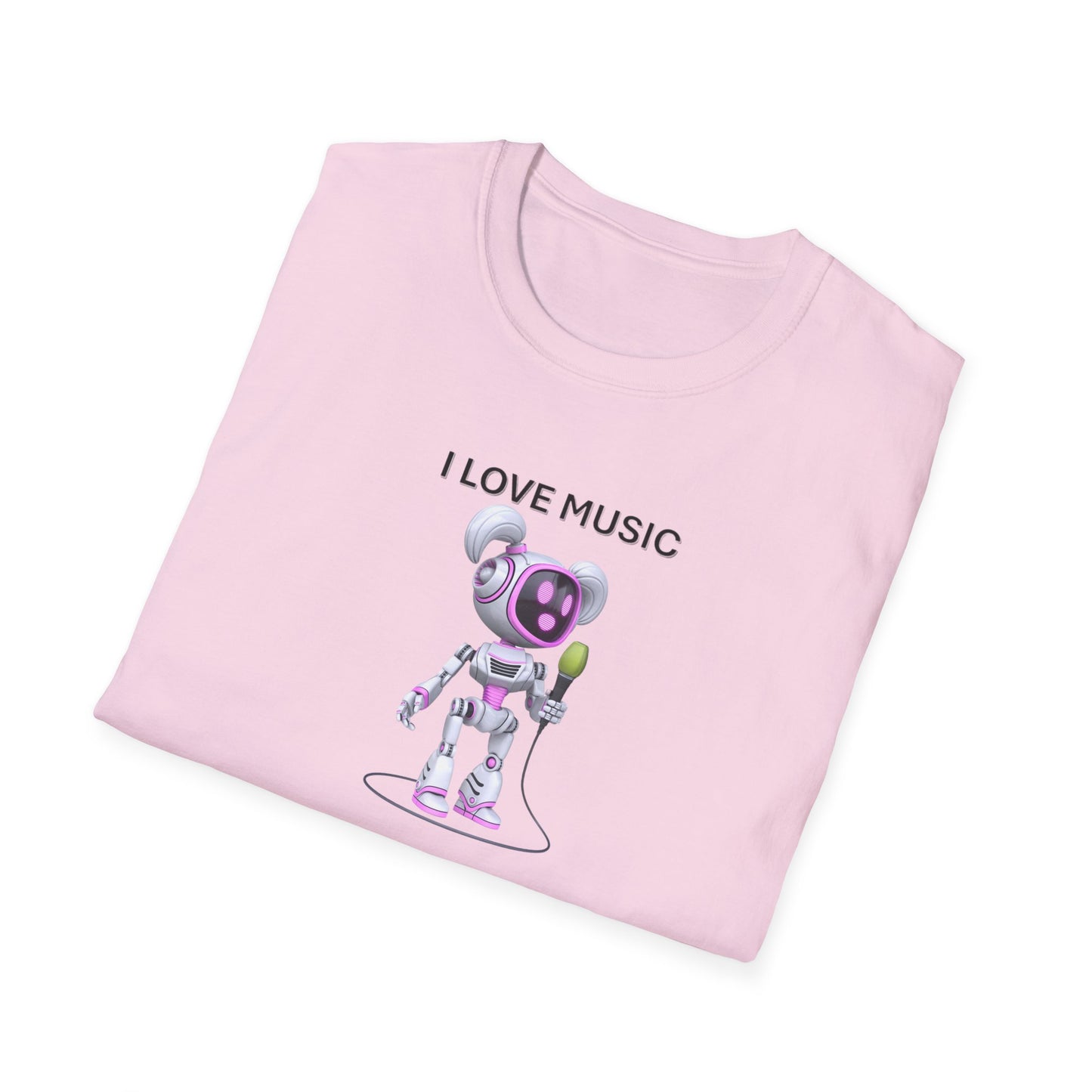 I Love Music Robot Woman - Unisex Soft style T-Shirt