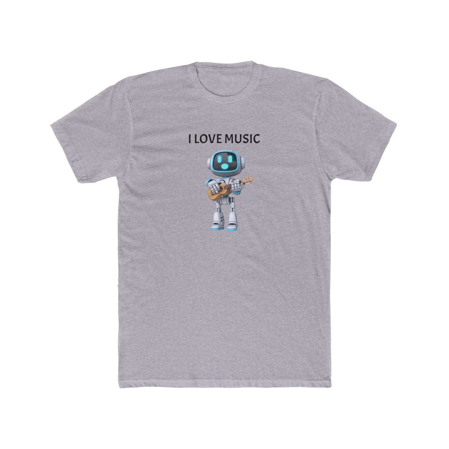 I Love Music Robot Man - Unisex Cotton Crew Tee