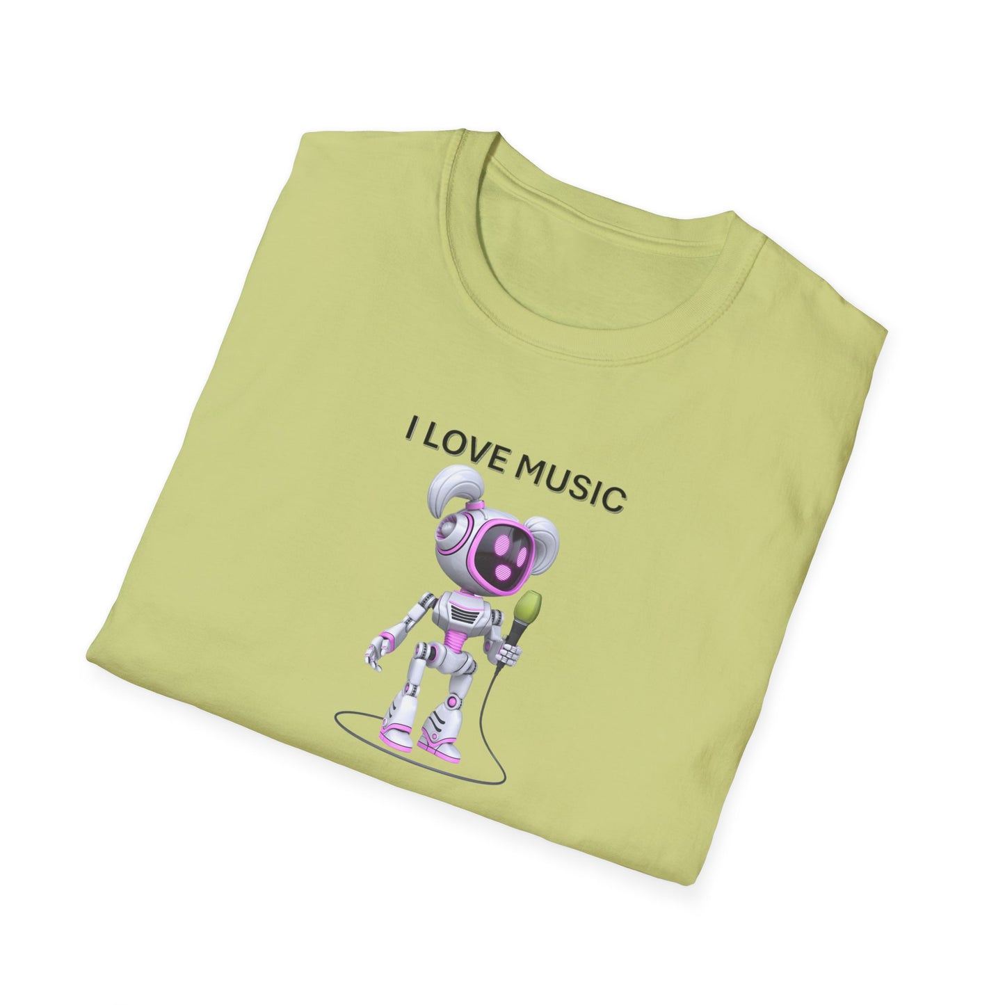 I Love Music Robot Woman - Unisex Soft style T-Shirt