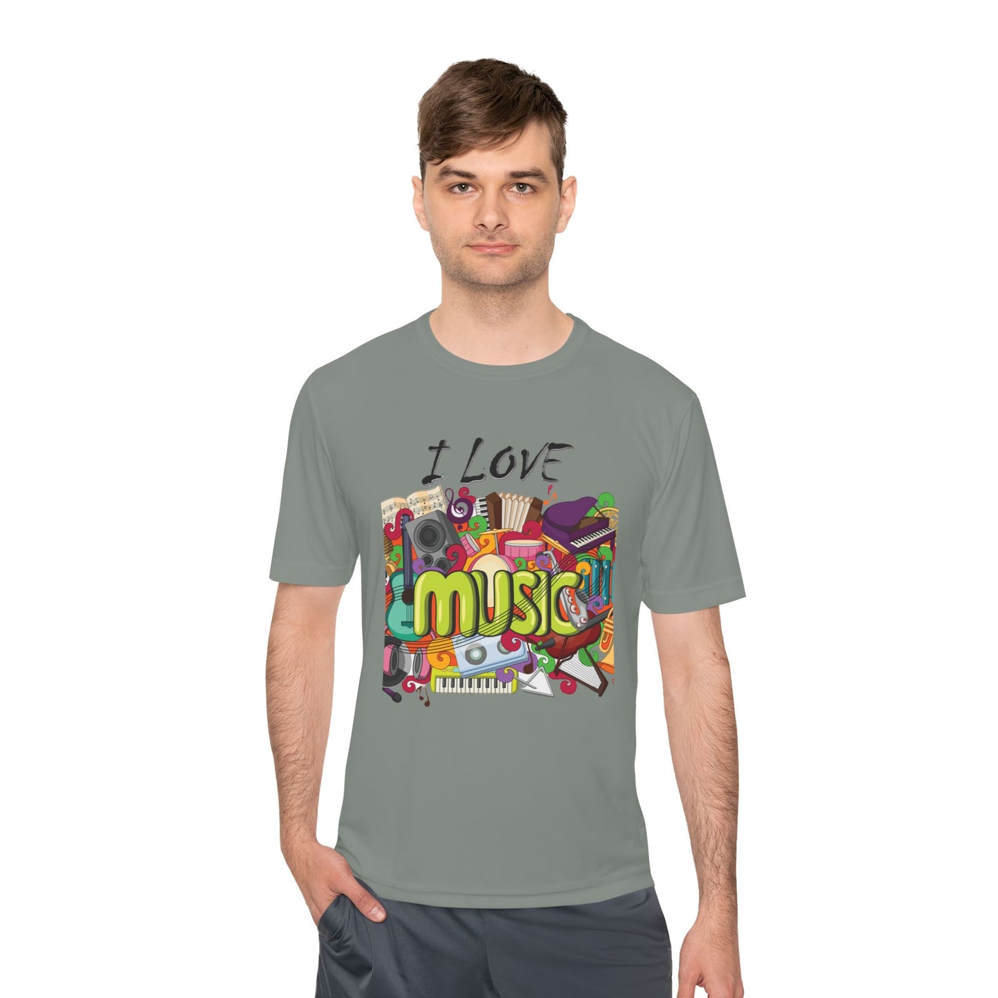I Love Music- Unisex Moisture Wicking Tee