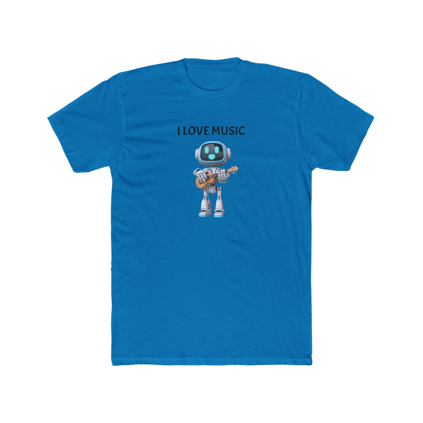 I Love Music Robot Man - Unisex Cotton Crew Tee