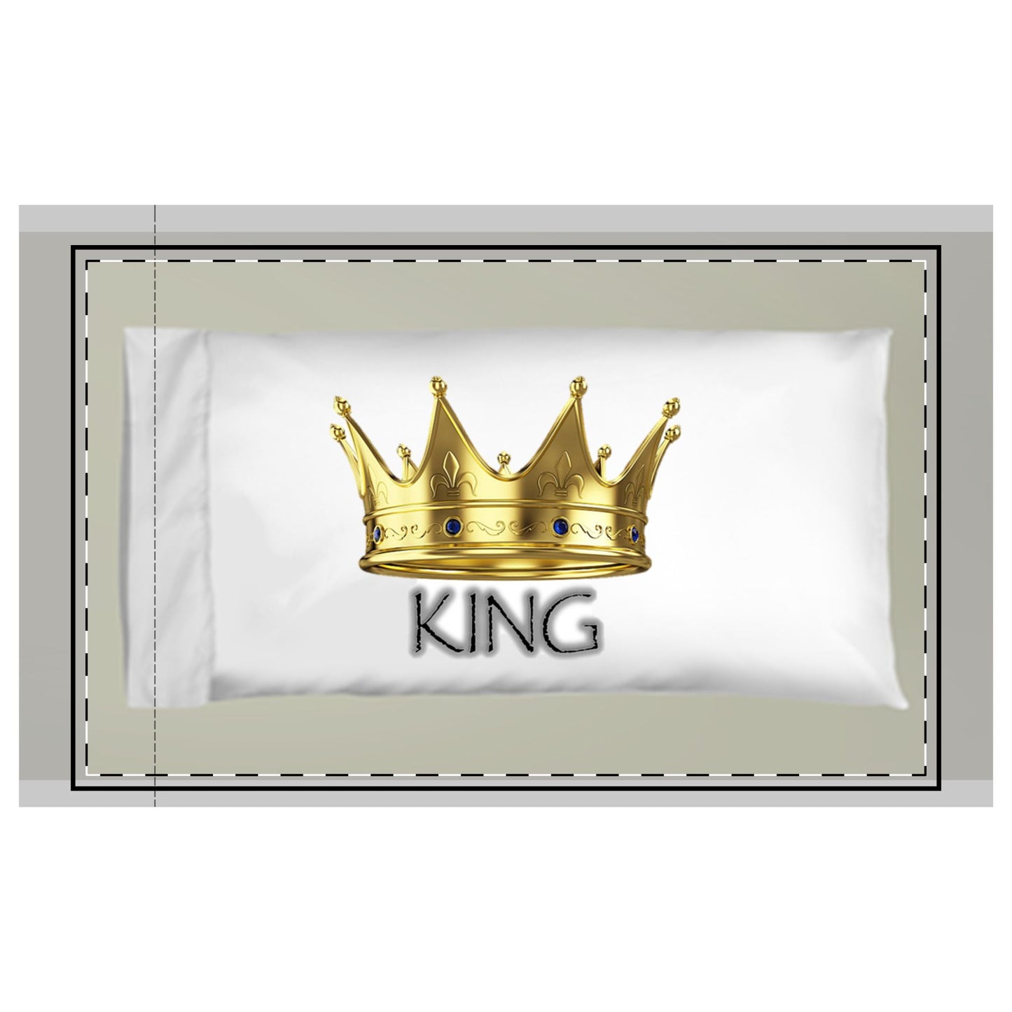 King Microfiber Pillowcase, Royal Decor Gift, Bedroom Accessories, Kids Room, Personalized Bedroom, Crowned King