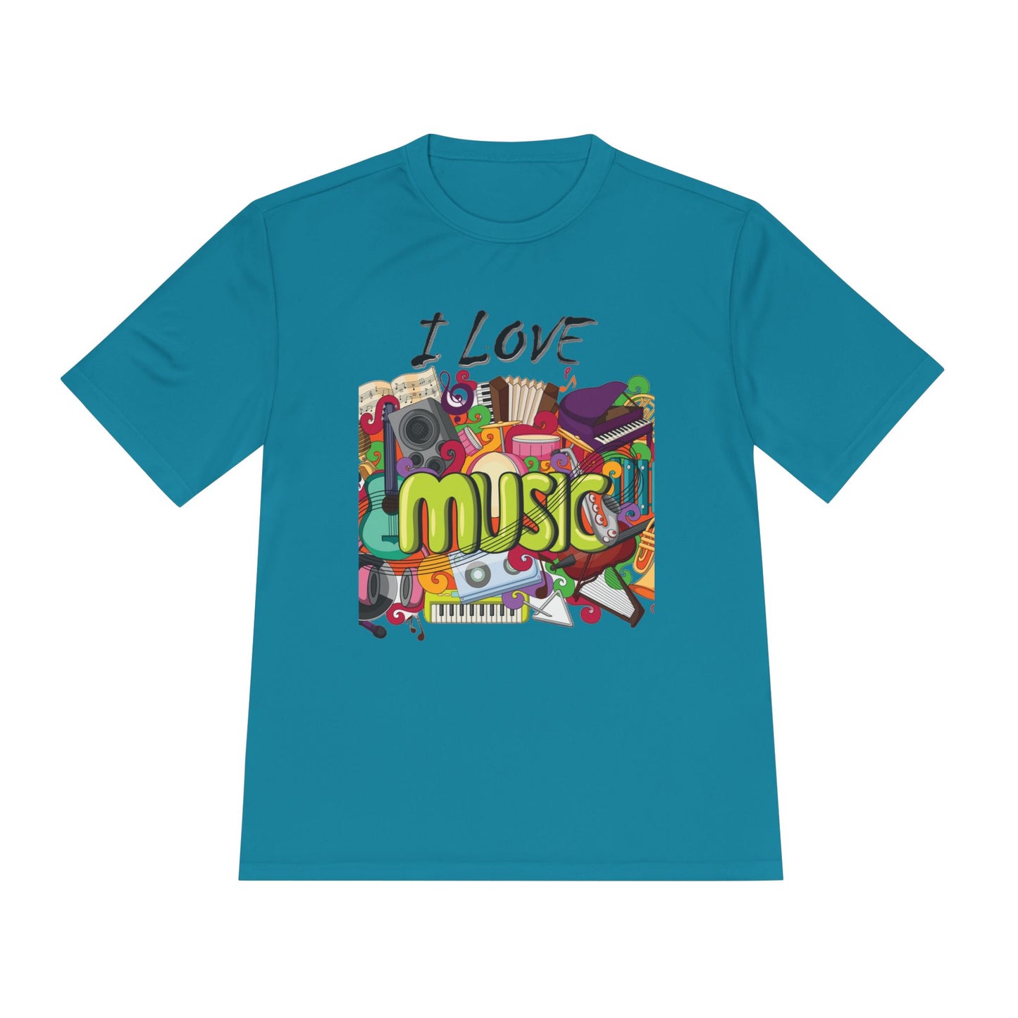 I Love Music- Unisex Moisture Wicking Tee