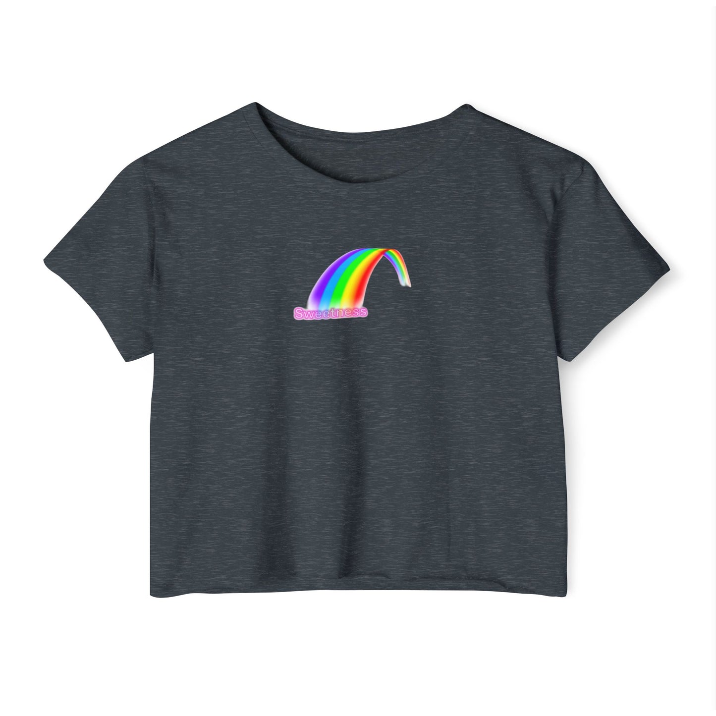Vibrant Rainbow Women's Festival Crop Top, LGBTQ Pride Shirt, Summer Concert Tee, Boho Chic Clothing, Cute Graphic Top