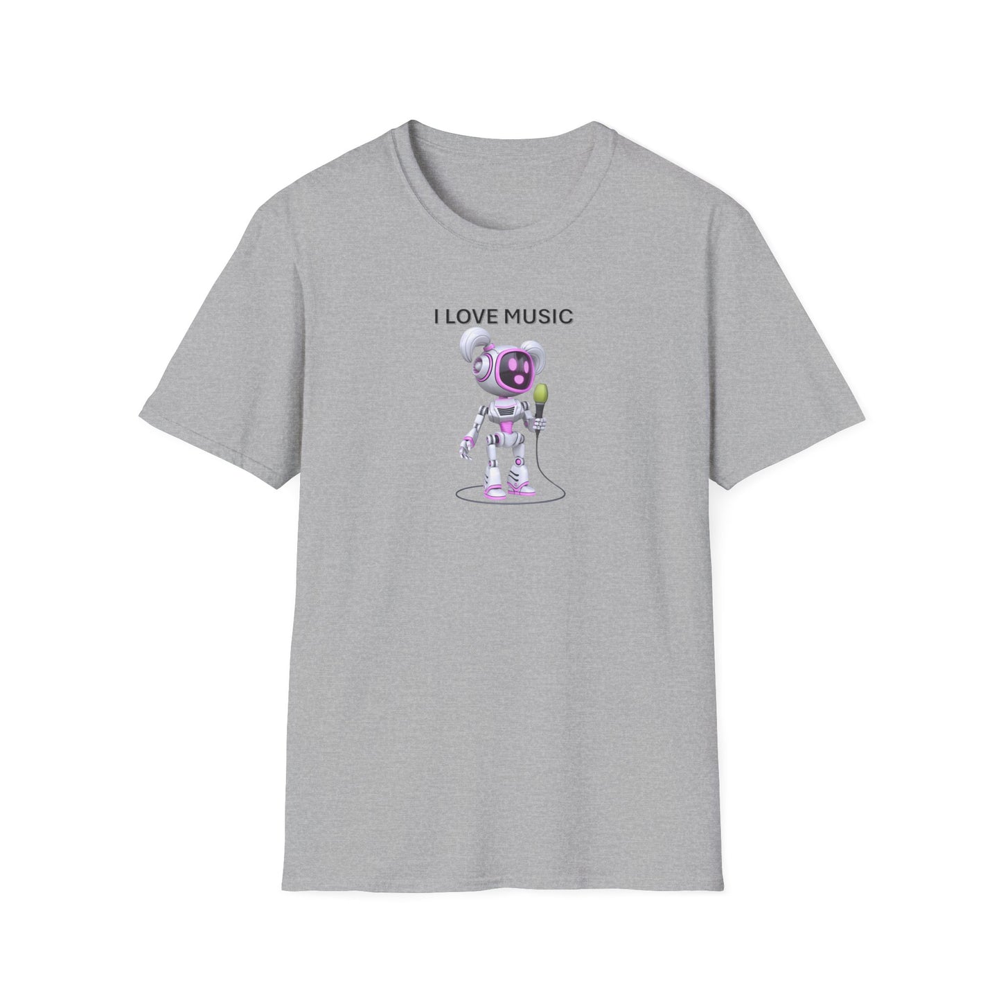 I Love Music Robot Woman - Unisex Soft style T-Shirt