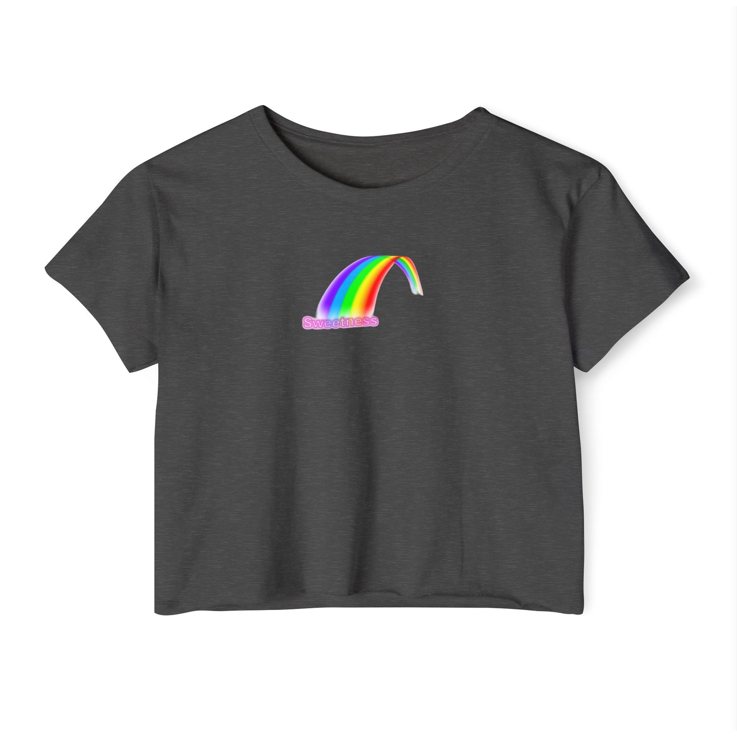 Vibrant Rainbow Women's Festival Crop Top, LGBTQ Pride Shirt, Summer Concert Tee, Boho Chic Clothing, Cute Graphic Top