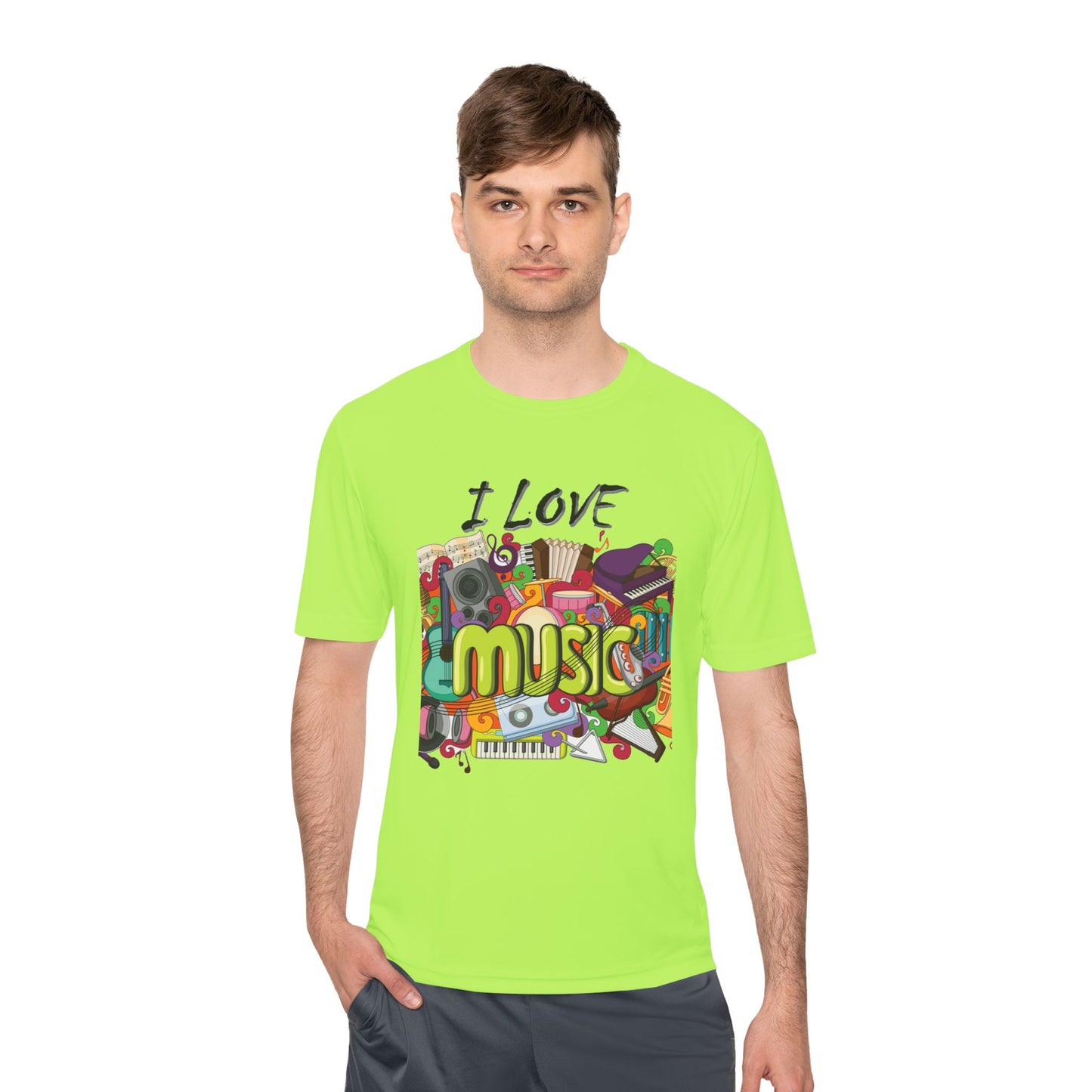 I Love Music- Unisex Moisture Wicking Tee