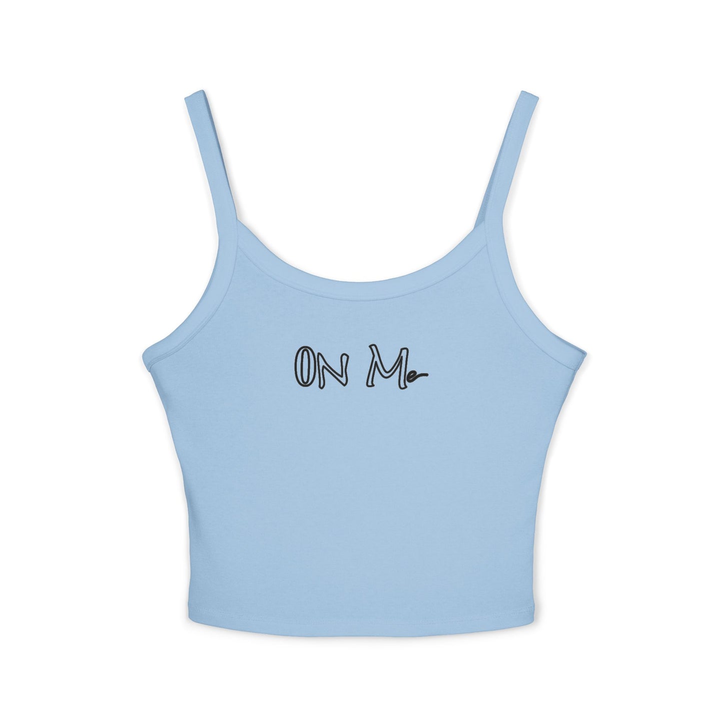 On Me Black Ink - Stylish Women's Spaghetti Strap Tank Top - Perfect for Summer, Casual Wear, Beach Days, Outdoor Events, Layering