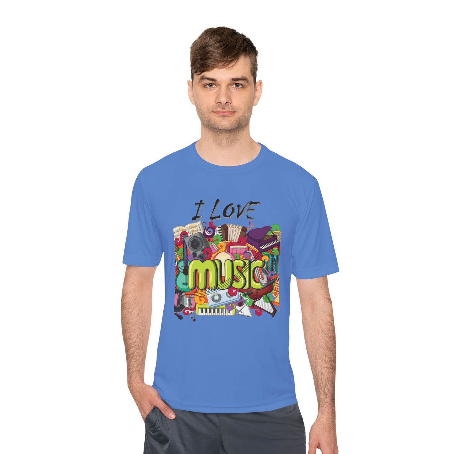 I Love Music- Unisex Moisture Wicking Tee