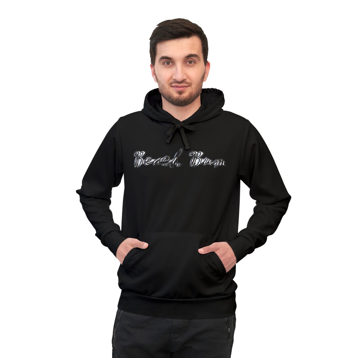 Beach Bum (White) - Athletic Hoodie (AOP)