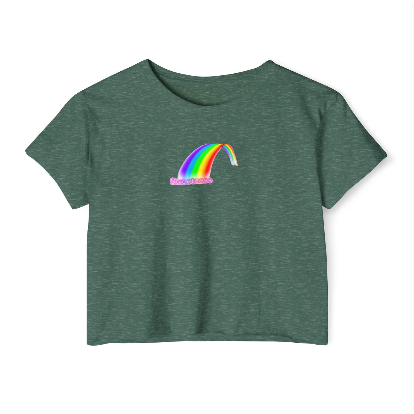 Vibrant Rainbow Women's Festival Crop Top, LGBTQ Pride Shirt, Summer Concert Tee, Boho Chic Clothing, Cute Graphic Top