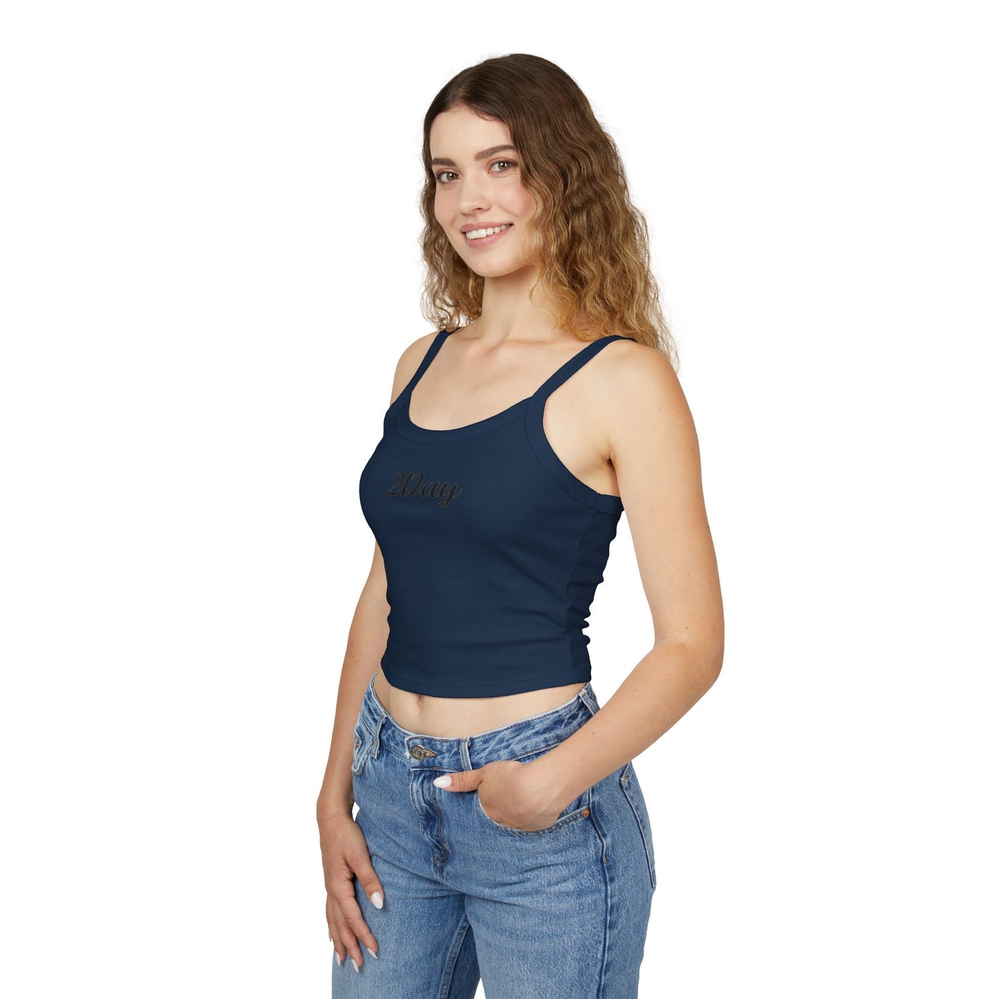 2Day Black Ink - Chic Women's Spaghetti Strap Tank Top, Everyday Style, Comfortable Layering for Summer, Perfect Gift