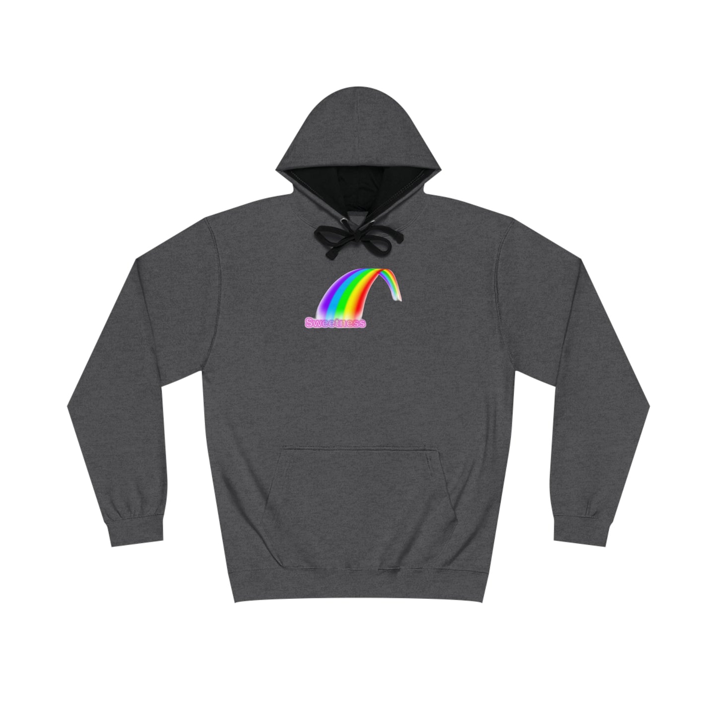 Rainbow Unisex Varsity Hoodie, Cozy Sweatshirt, Casual Wear, Unique Gift, Pride Apparel, Comfortable Layering