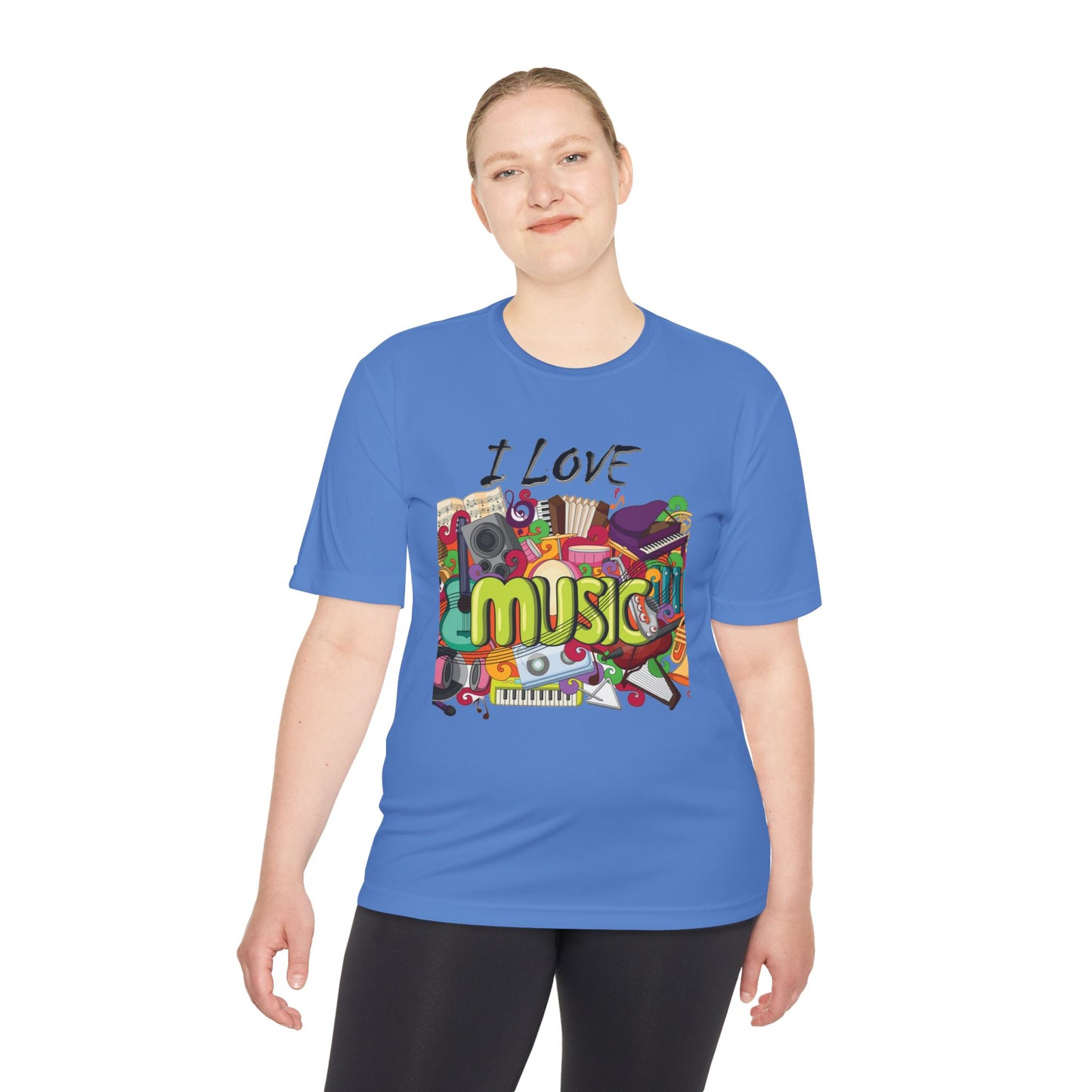 I Love Music- Unisex Moisture Wicking Tee