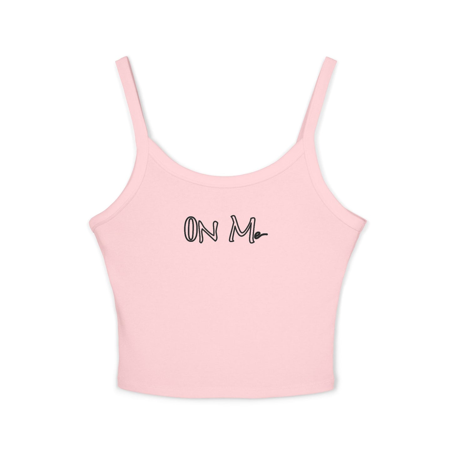 On Me Black Ink - Stylish Women's Spaghetti Strap Tank Top - Perfect for Summer, Casual Wear, Beach Days, Outdoor Events, Layering