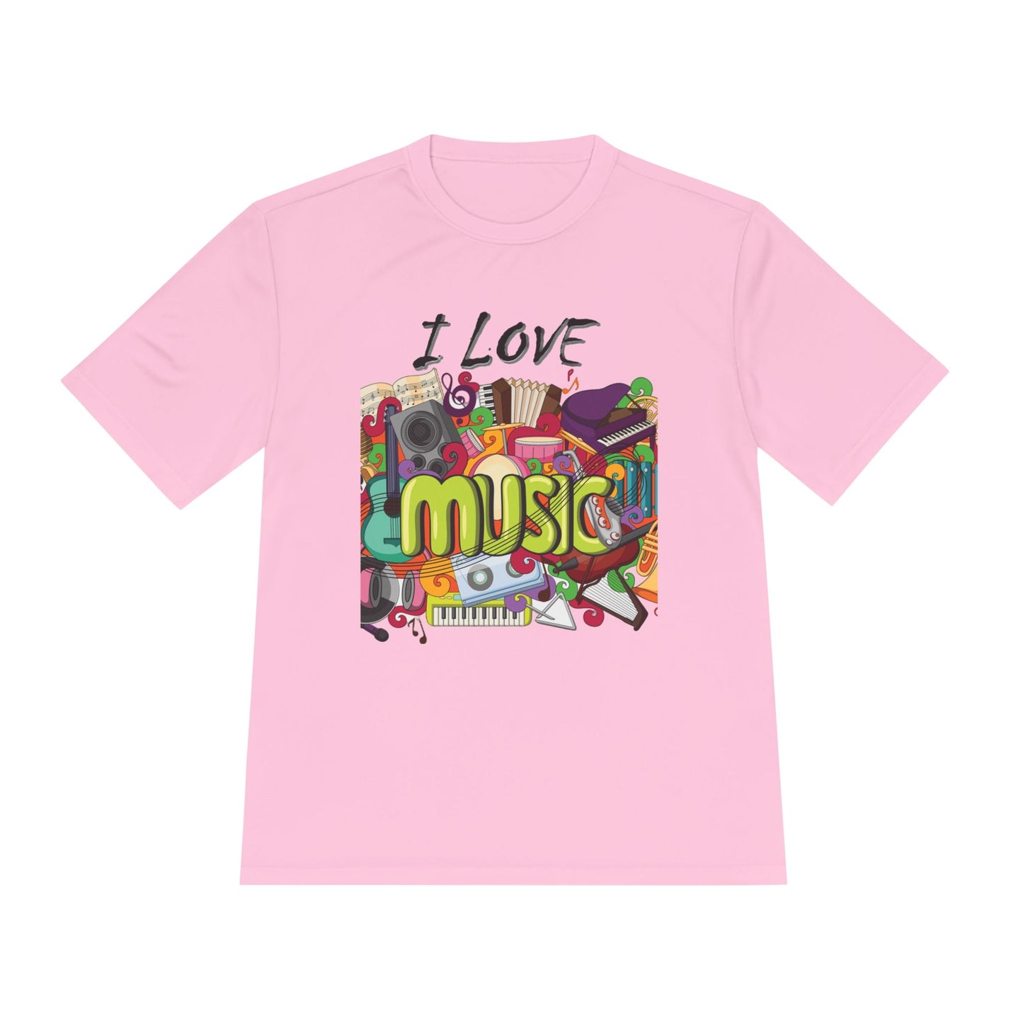 I Love Music- Unisex Moisture Wicking Tee