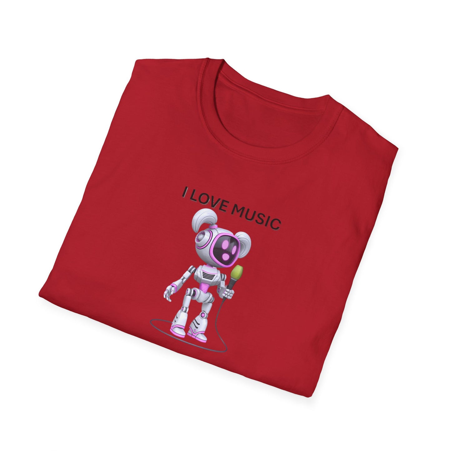 I Love Music Robot Woman - Unisex Soft style T-Shirt