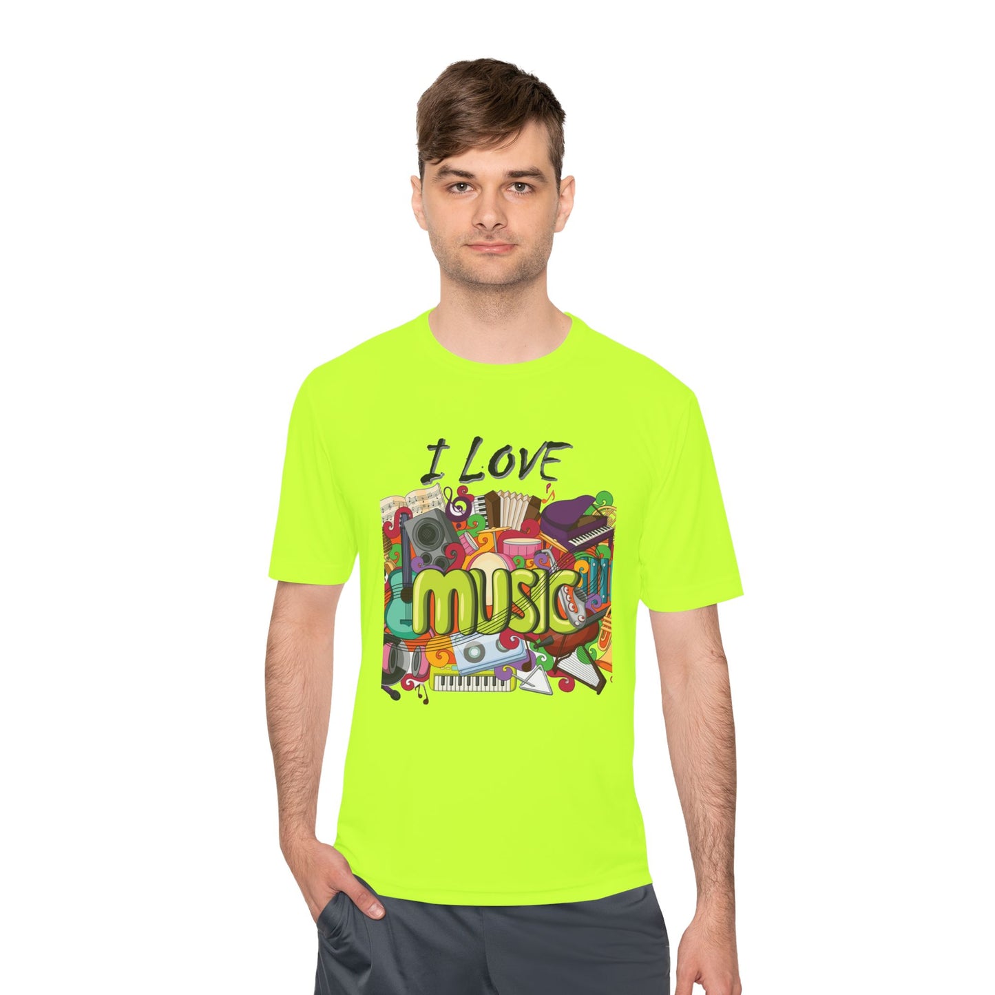 I Love Music- Unisex Moisture Wicking Tee