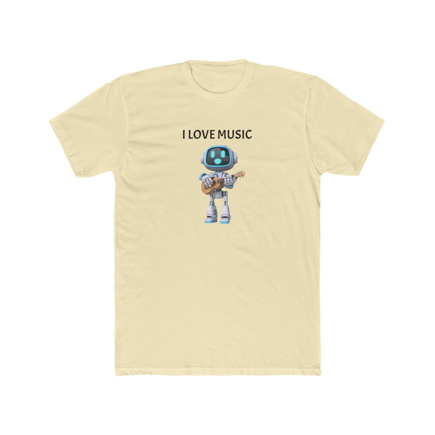 I Love Music Robot Man - Unisex Cotton Crew Tee