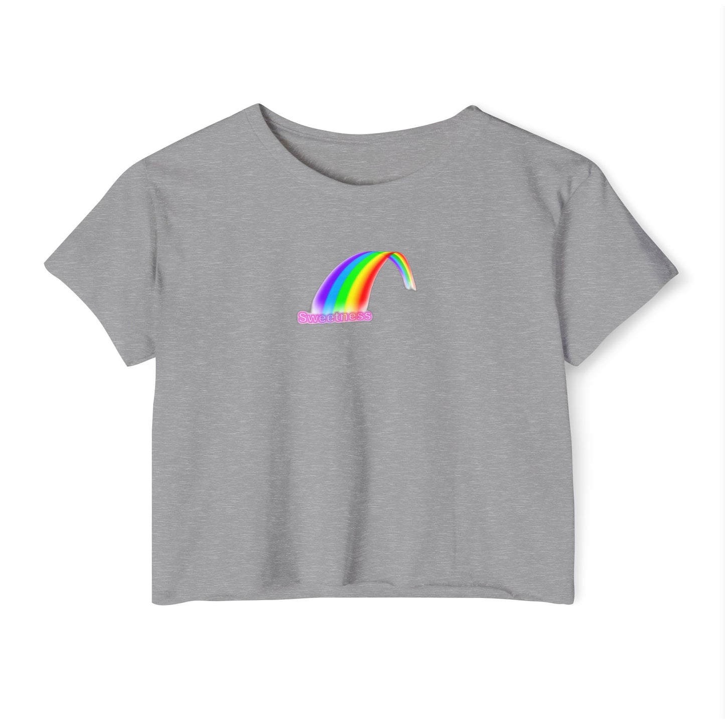 Vibrant Rainbow Women's Festival Crop Top, LGBTQ Pride Shirt, Summer Concert Tee, Boho Chic Clothing, Cute Graphic Top