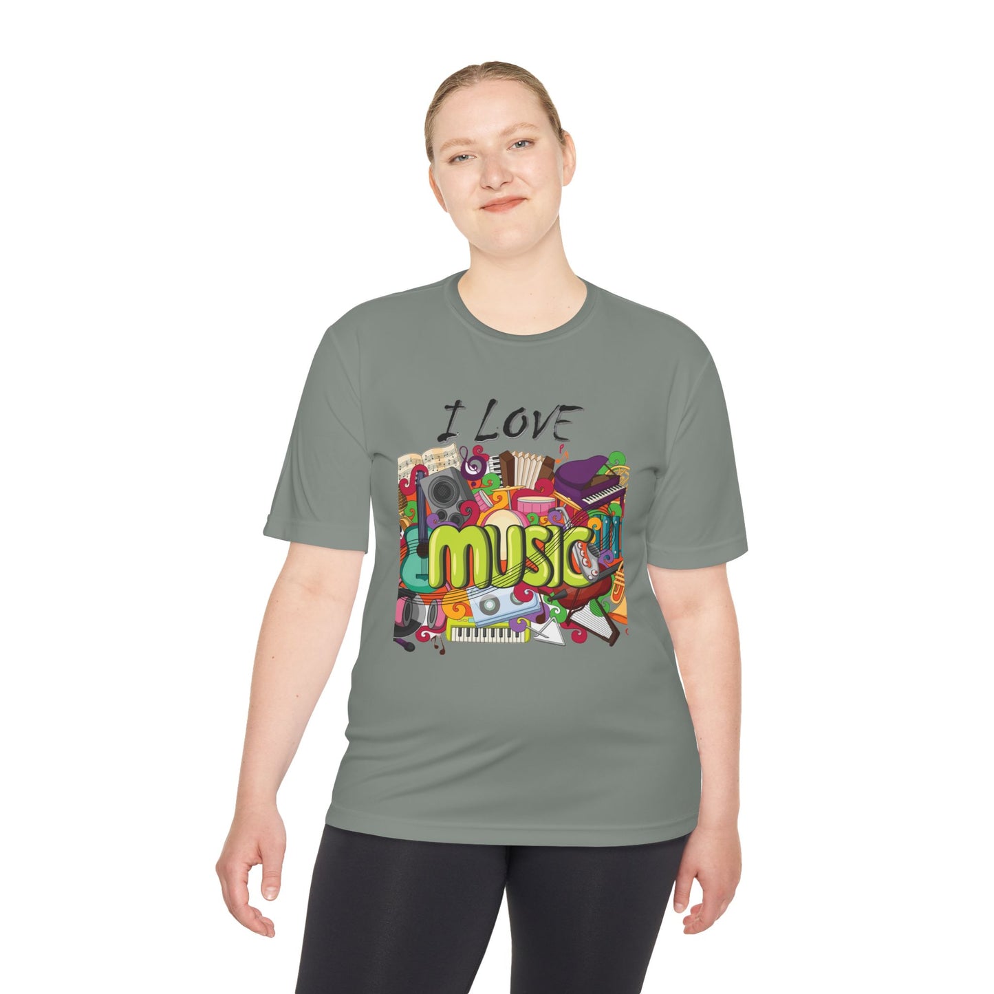 I Love Music- Unisex Moisture Wicking Tee
