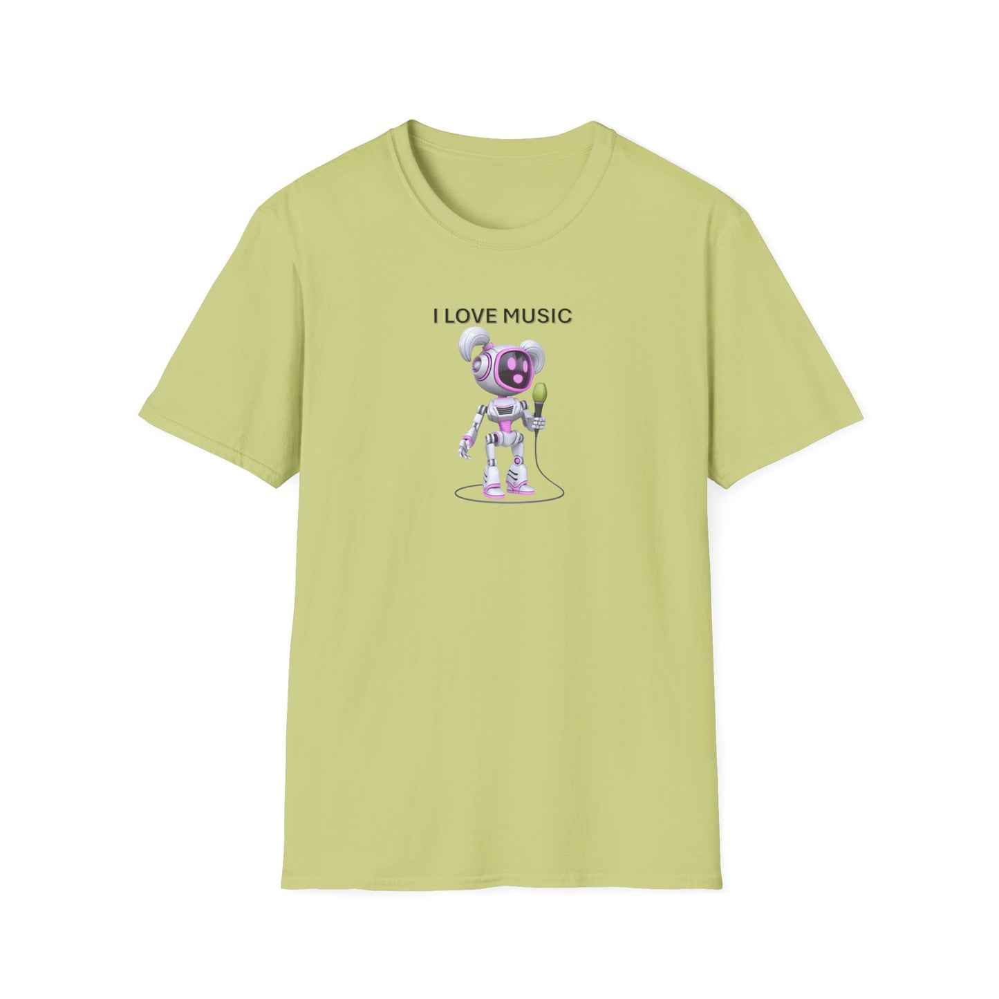 I Love Music Robot Woman - Unisex Soft style T-Shirt