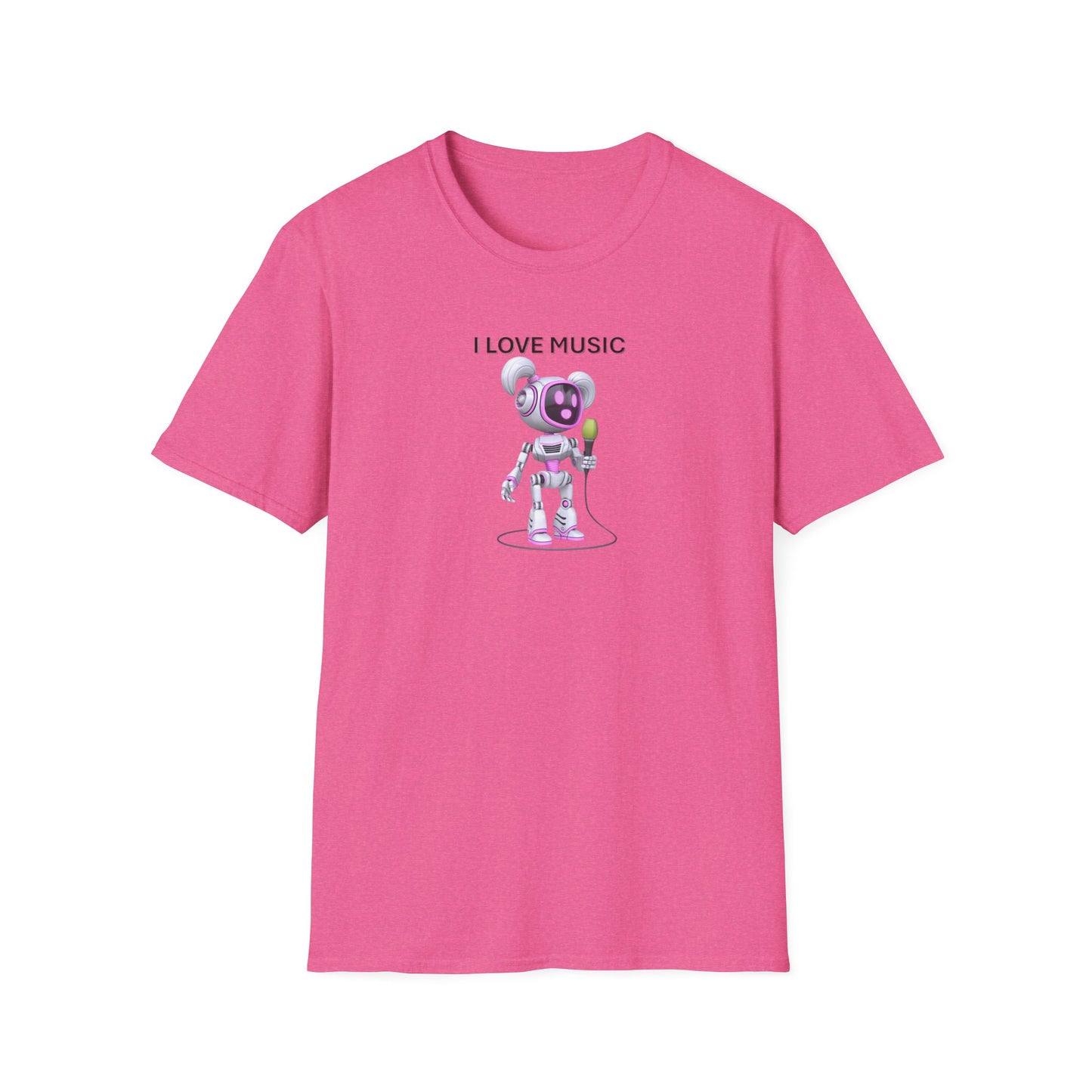 I Love Music Robot Woman - Unisex Soft style T-Shirt