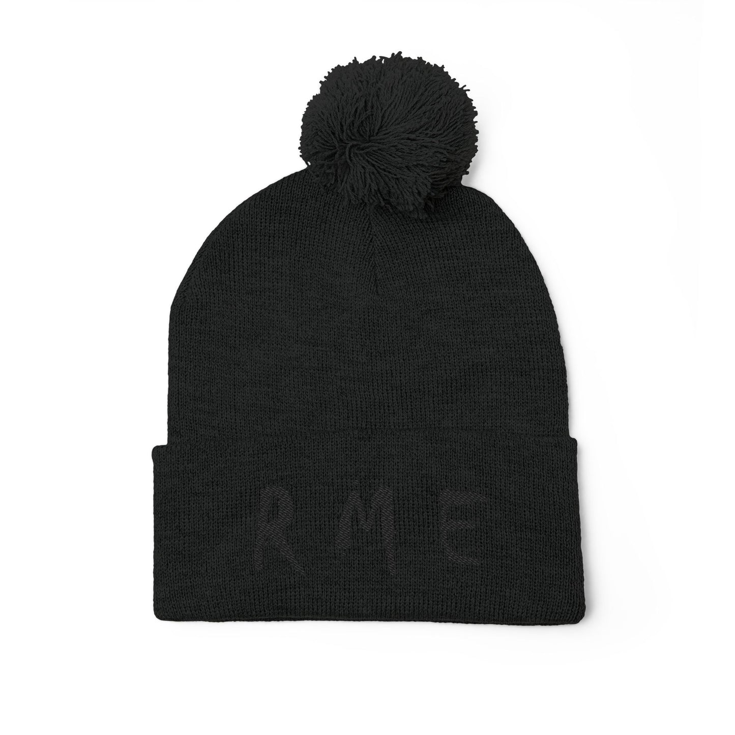 Cozy RME Pom-Pom Knit Cap - Stylish Winter Beanie, Custom Embroidery, Perfect for Gifts, Warm Accessories, Christmas, Outdoor Adventures