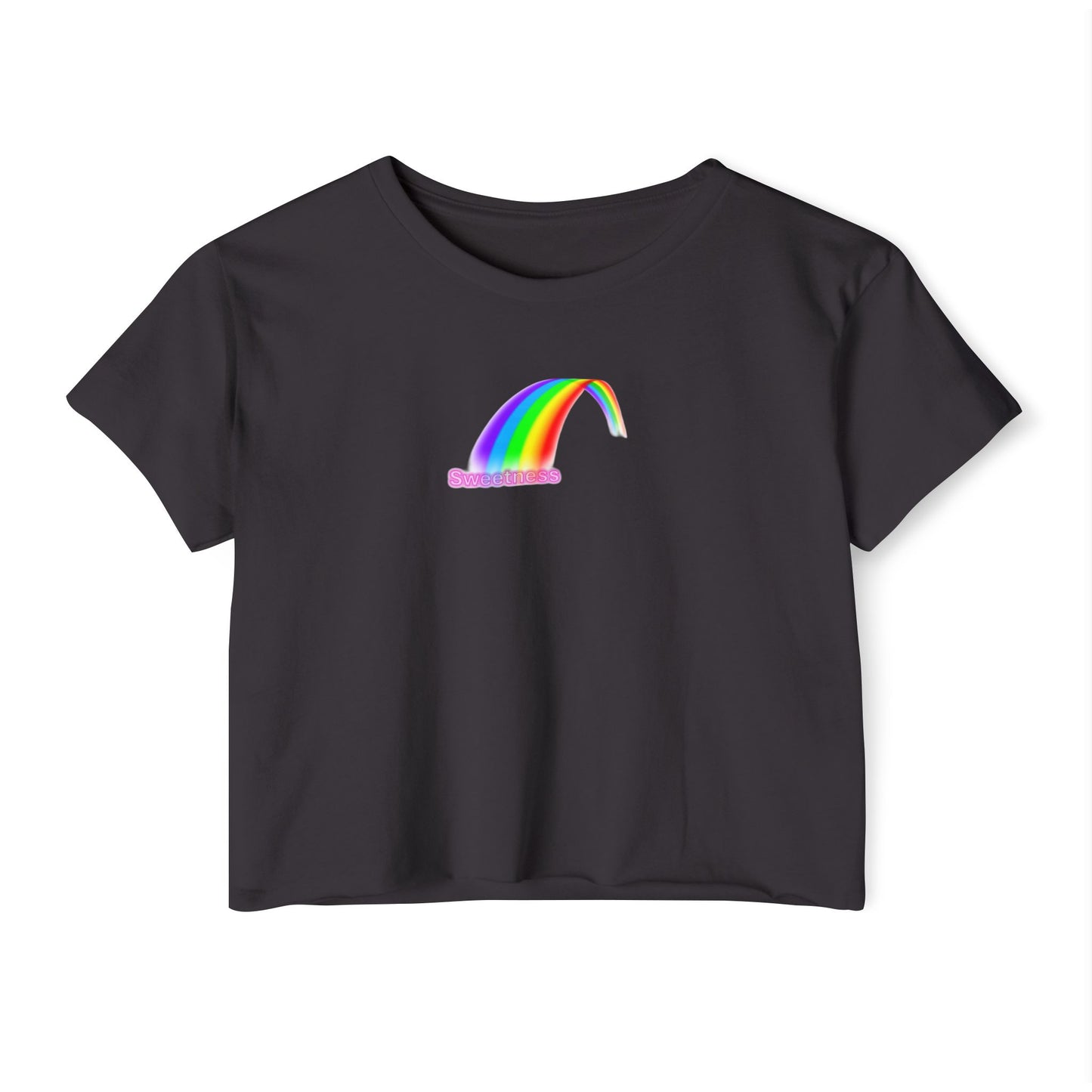 Vibrant Rainbow Women's Festival Crop Top, LGBTQ Pride Shirt, Summer Concert Tee, Boho Chic Clothing, Cute Graphic Top