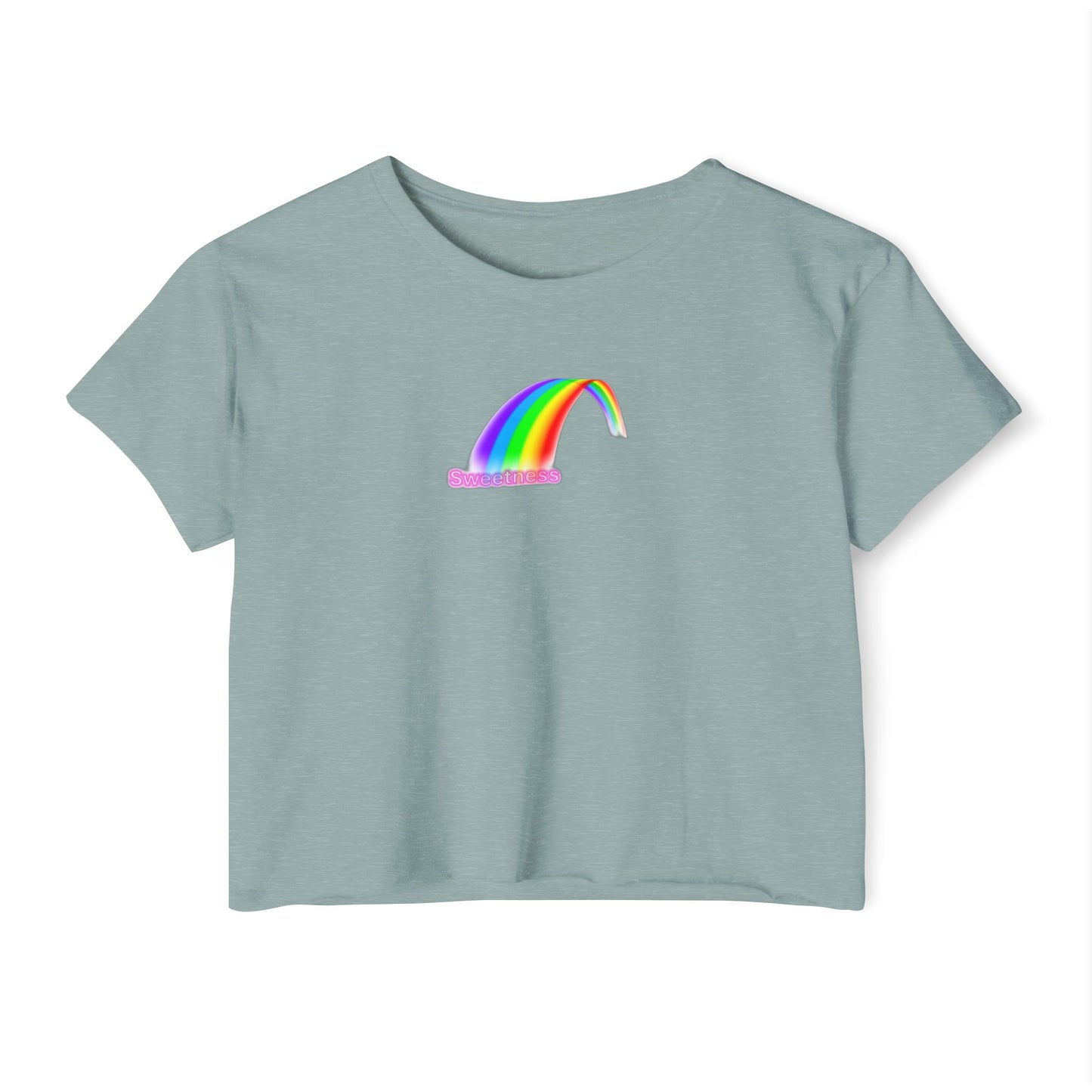 Vibrant Rainbow Women's Festival Crop Top, LGBTQ Pride Shirt, Summer Concert Tee, Boho Chic Clothing, Cute Graphic Top