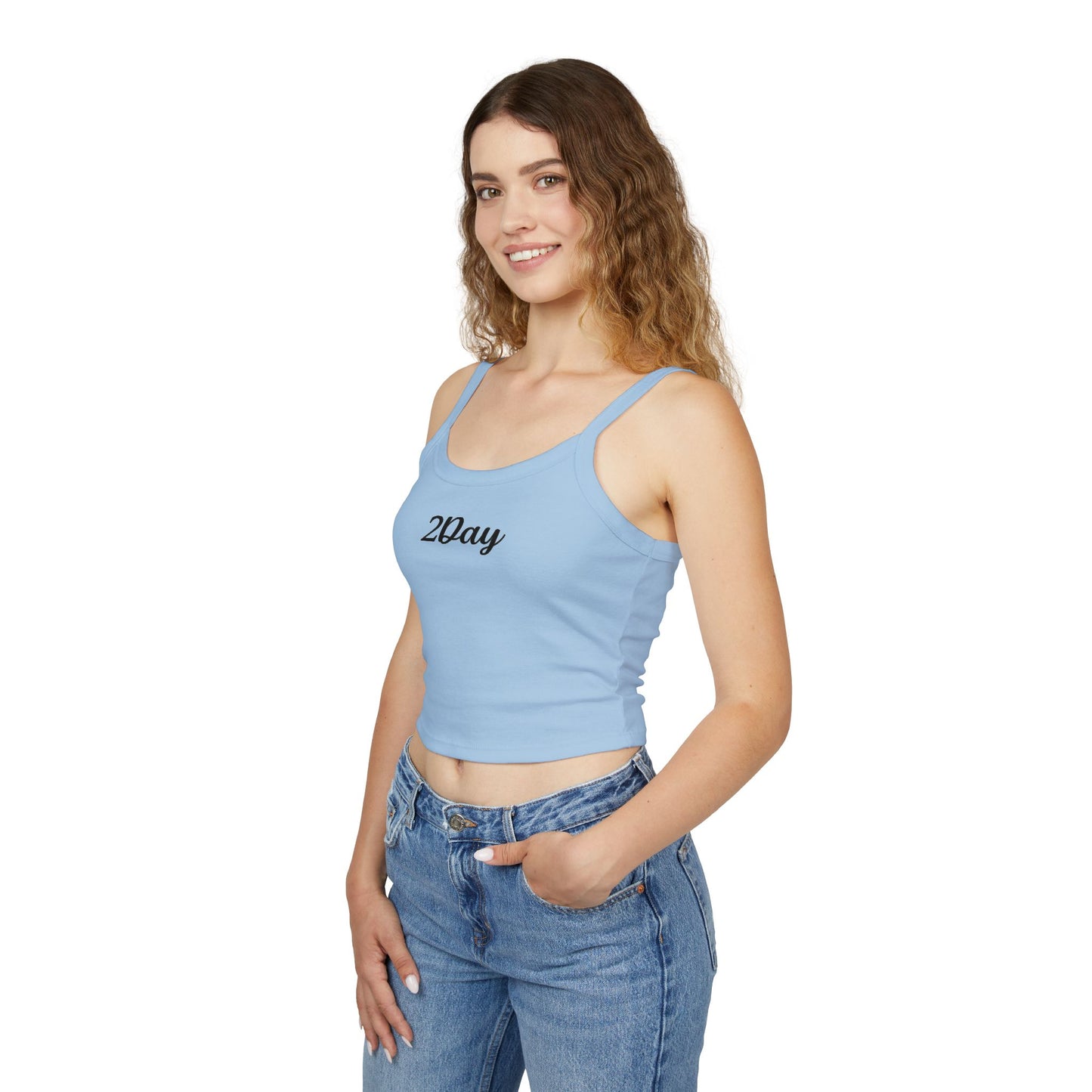 2Day Black Ink - Chic Women's Spaghetti Strap Tank Top, Everyday Style, Comfortable Layering for Summer, Perfect Gift