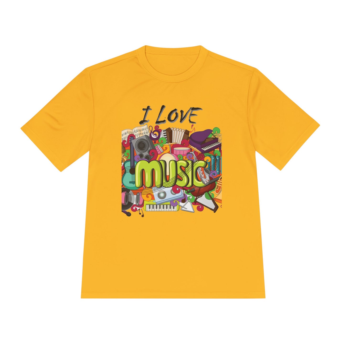 I Love Music- Unisex Moisture Wicking Tee