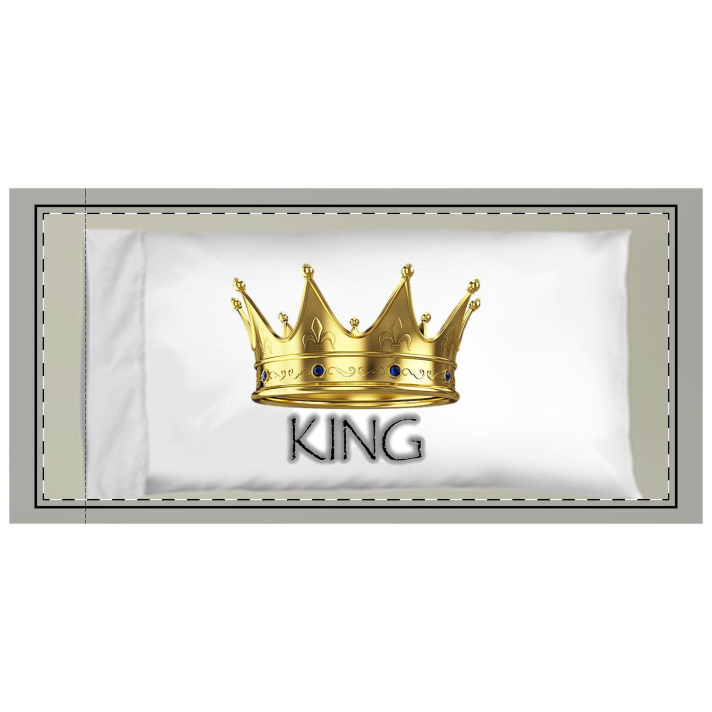 King Microfiber Pillowcase, Royal Decor Gift, Bedroom Accessories, Kids Room, Personalized Bedroom, Crowned King