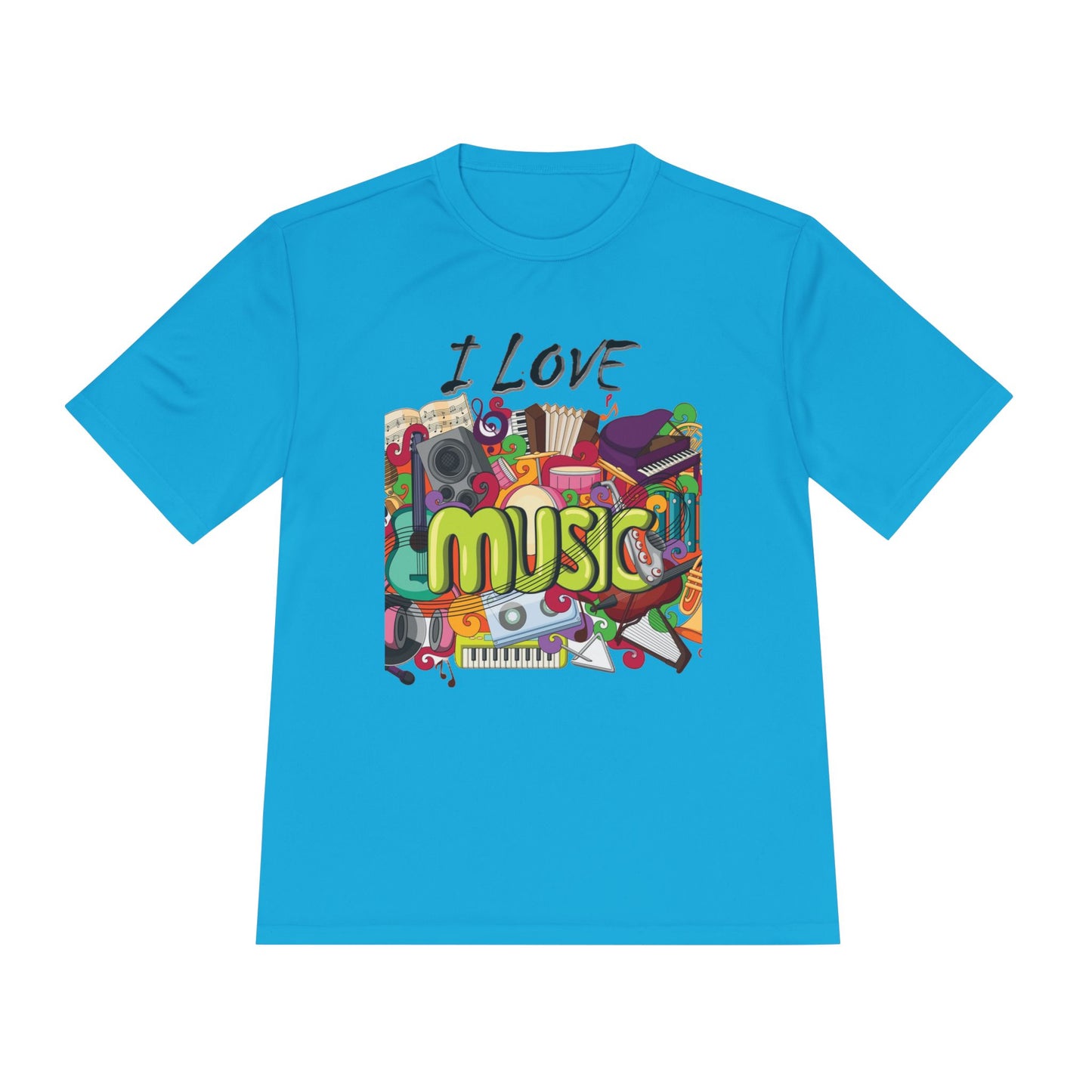 I Love Music- Unisex Moisture Wicking Tee