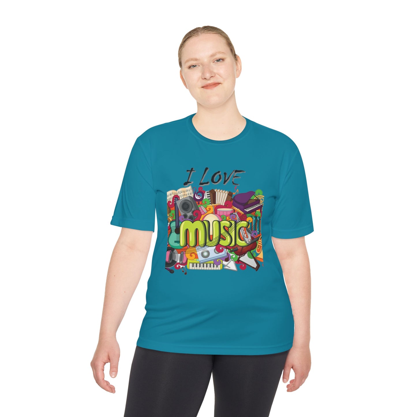 I Love Music- Unisex Moisture Wicking Tee