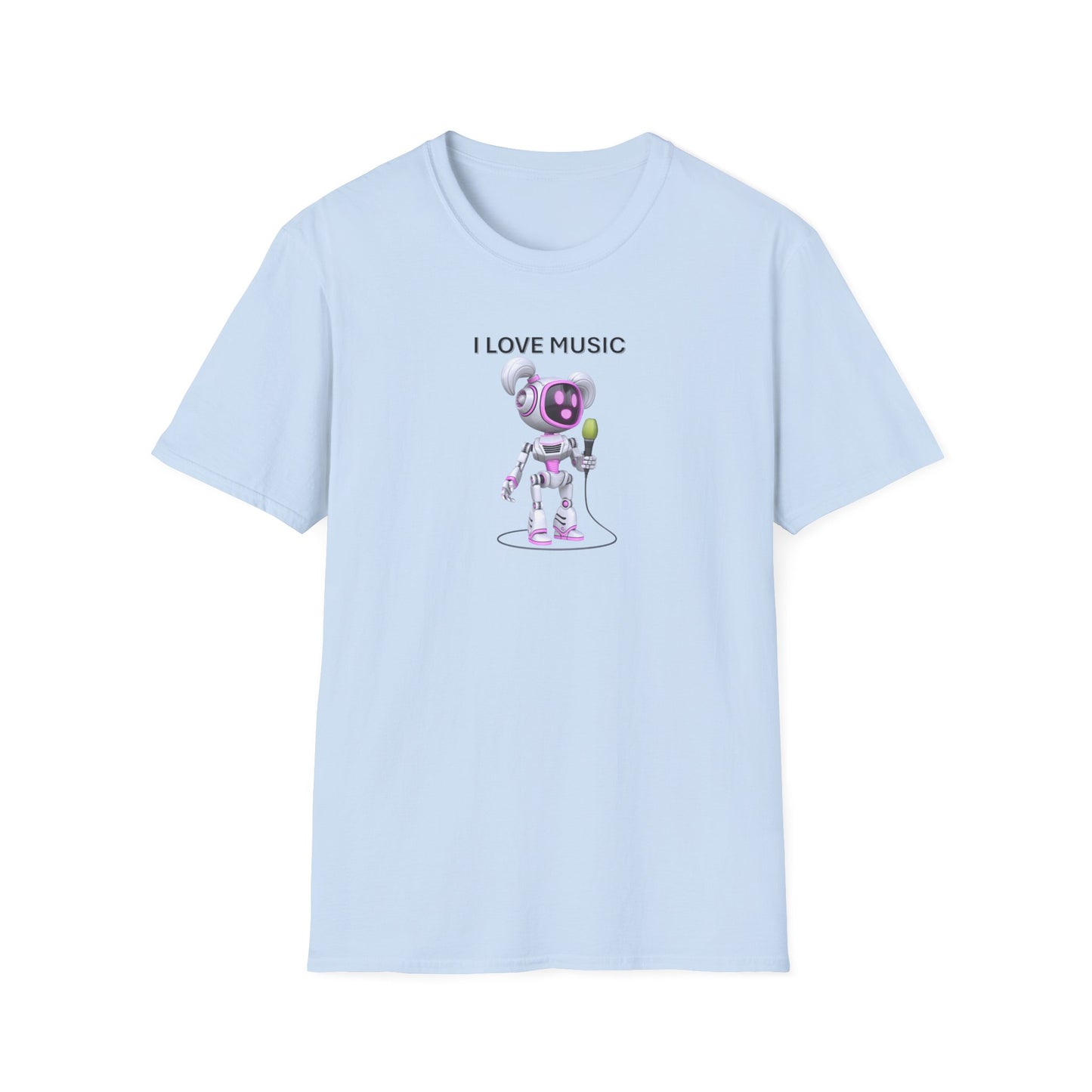 I Love Music Robot Woman - Unisex Soft style T-Shirt