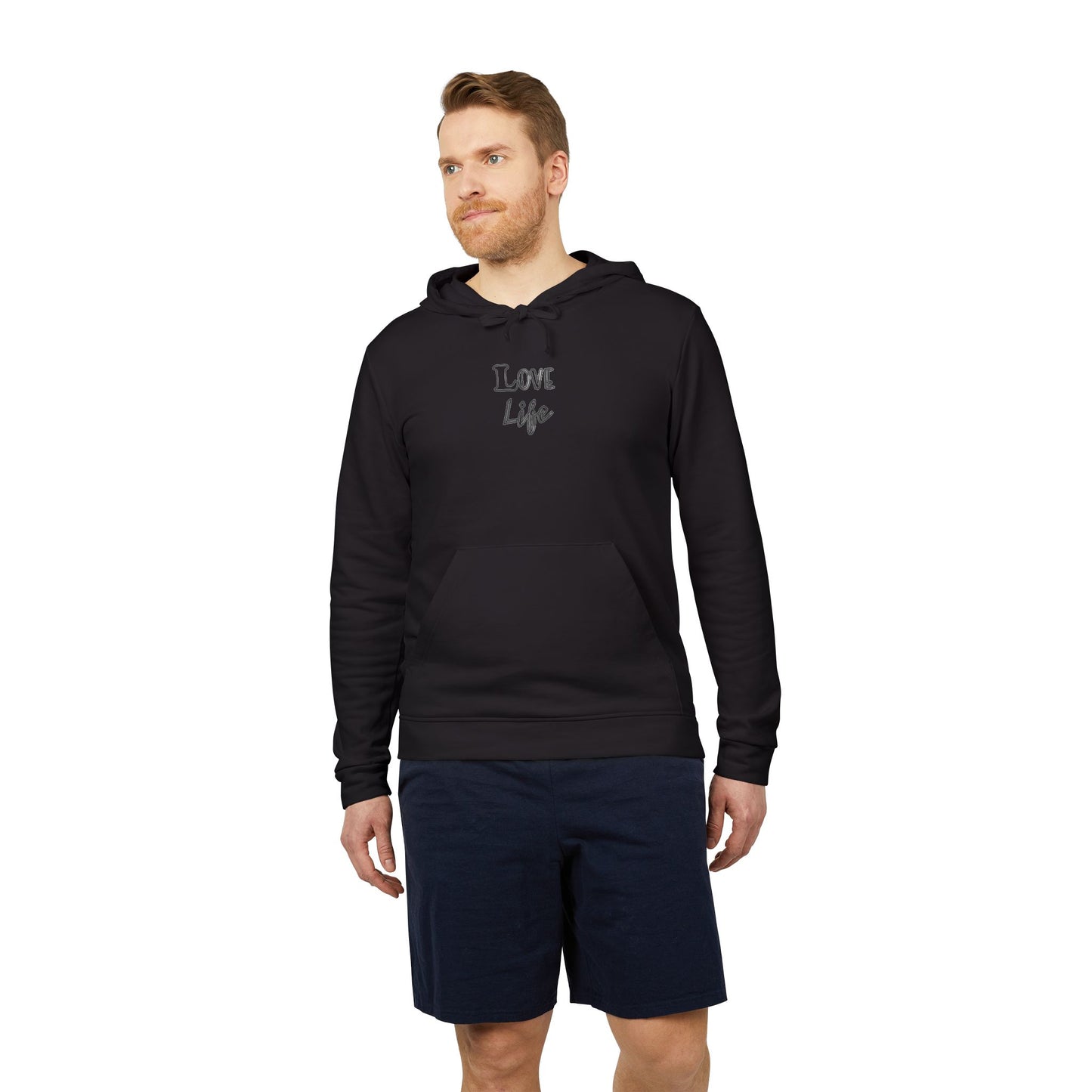 Love Life Plain Adidas Fleece Unisex Sweatshirt Hoodie, Warm Winter Outerwear, Comfy Pullover Jumper, Cozy Sweater Gift