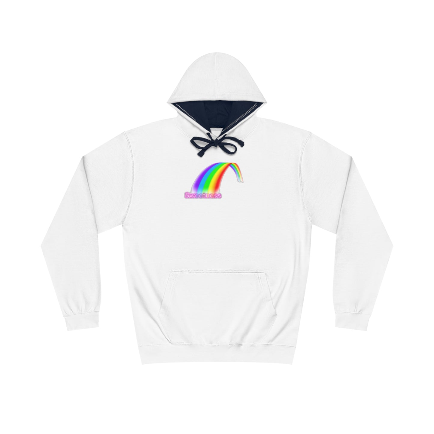 Rainbow Unisex Varsity Hoodie, Cozy Sweatshirt, Casual Wear, Unique Gift, Pride Apparel, Comfortable Layering