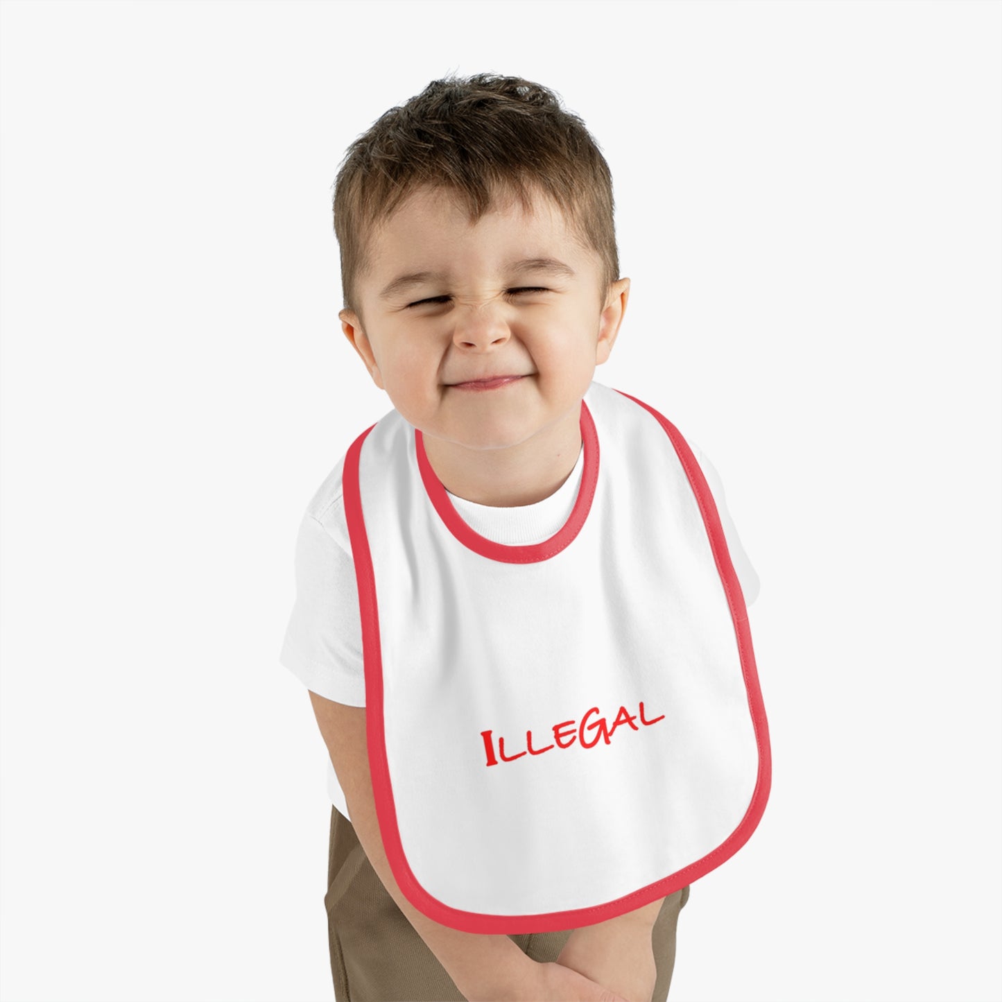 Illegal Baby Bib, Funny Infant Drool Cover, Comical Toddler Mealtime Smock, Humorous Newborn Feeding Accessory, Cute Baby Shower Gift,