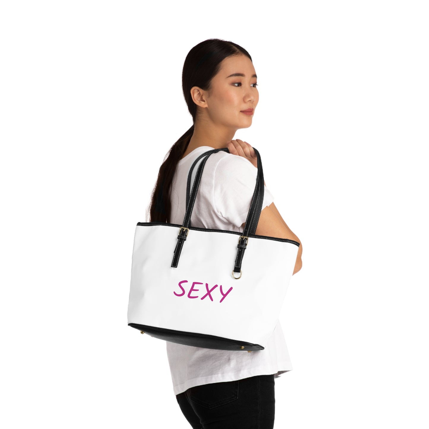 Sexy (Pink Ink) - PU Leather Shoulder Bag